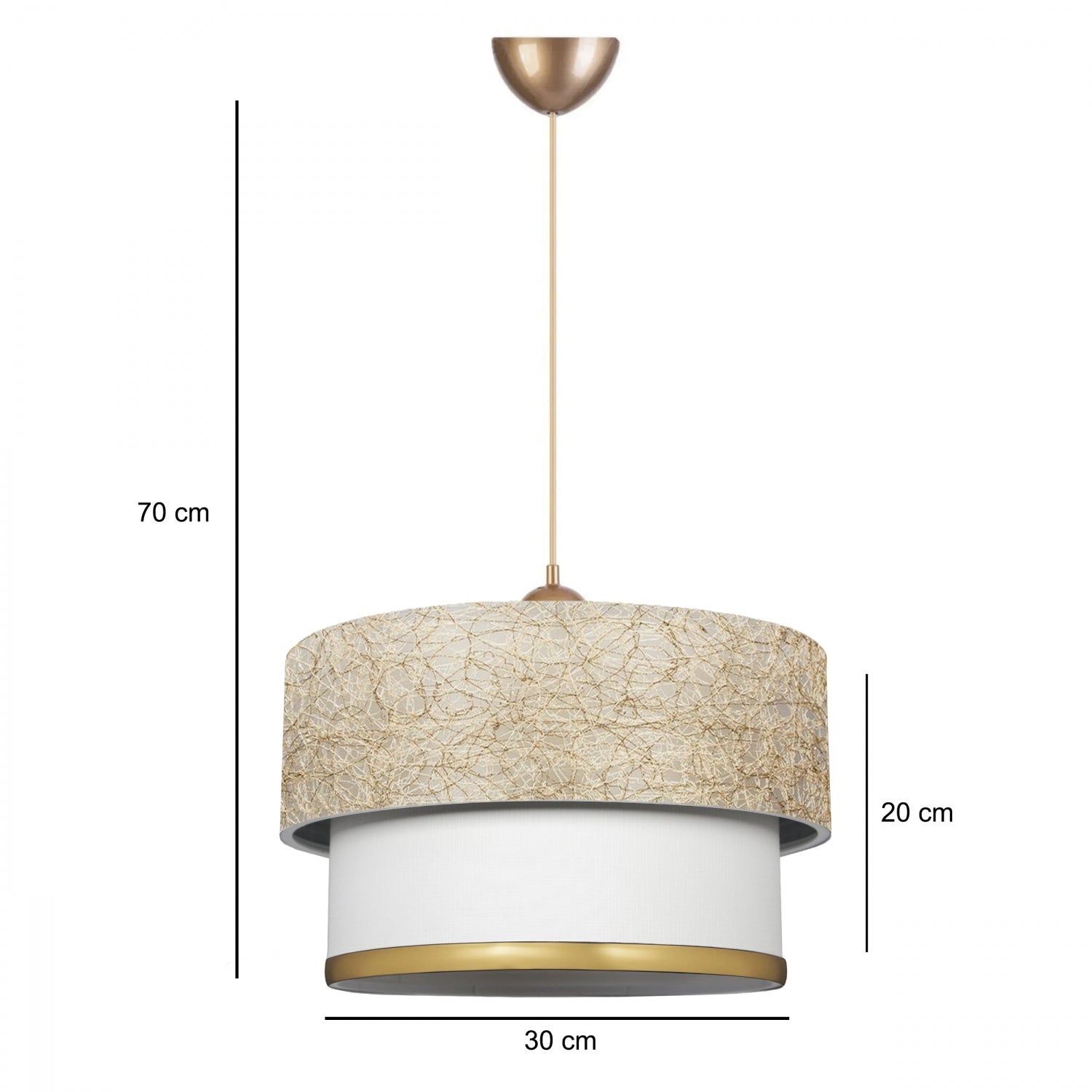 Cake Single Gold Rope Lampshade Pendant Lamp | ByLamp