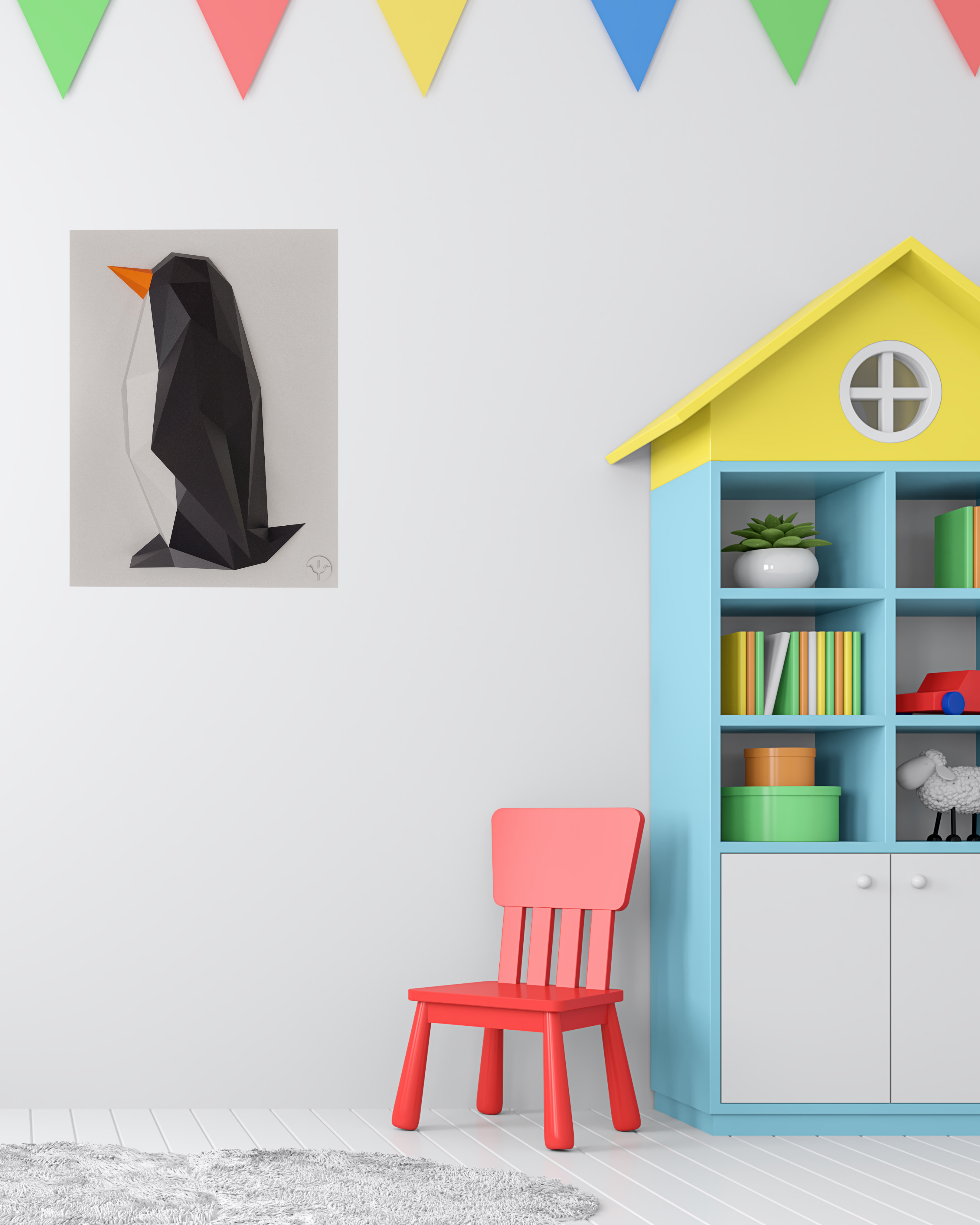 Dekoratif Penguen Duvar Panosu | ByLamp