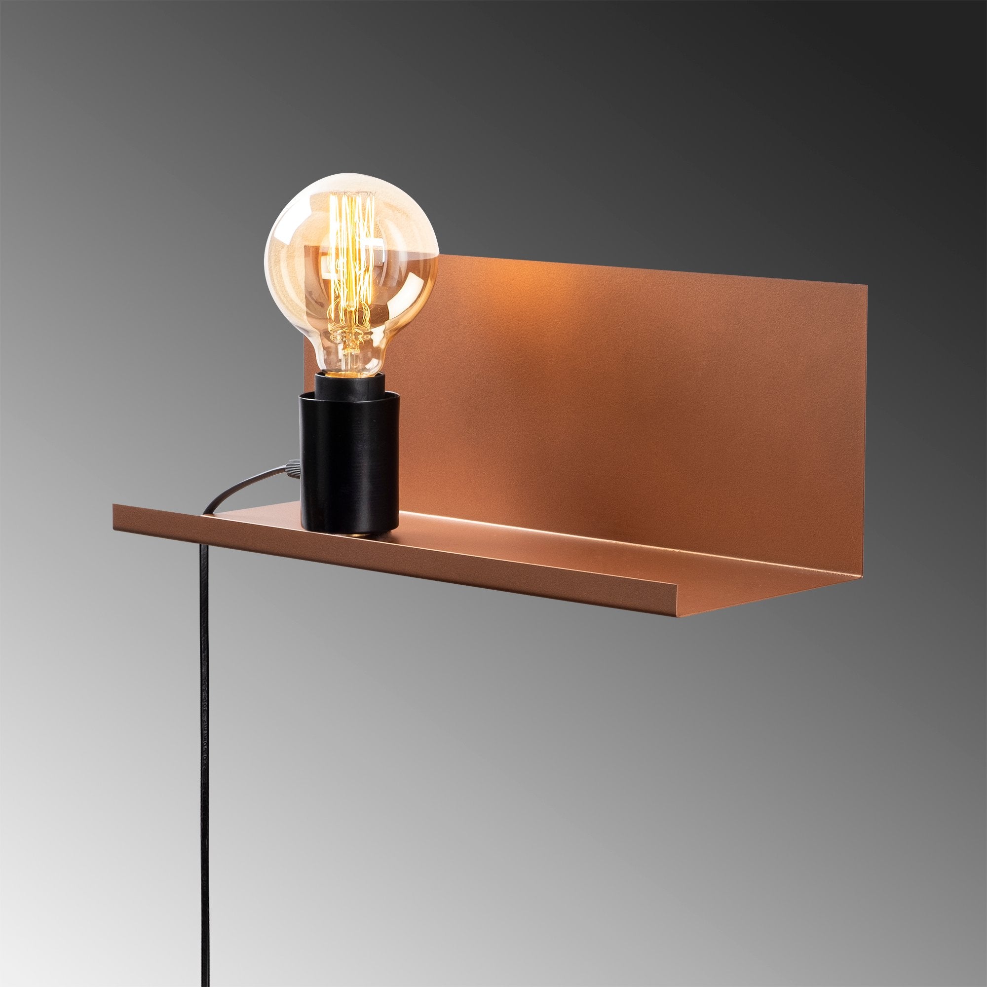 Rafaplik 40 501 Copper Black Rustik Aplik Duvar Aydınlatma | ByLamp