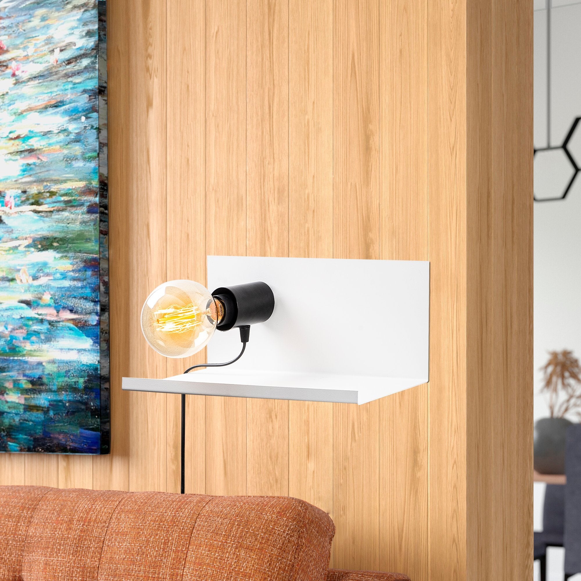 Rafaplik 40 501 White Black Rustik Aplik Duvar Aydınlatma | ByLamp