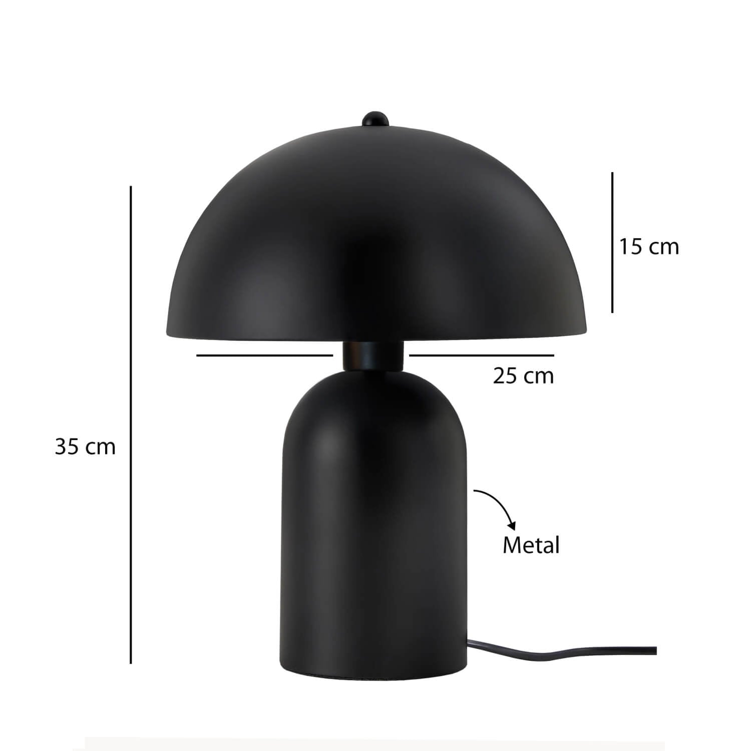 Roma Retro Siyah Metal Masa Lambası | ByLamp