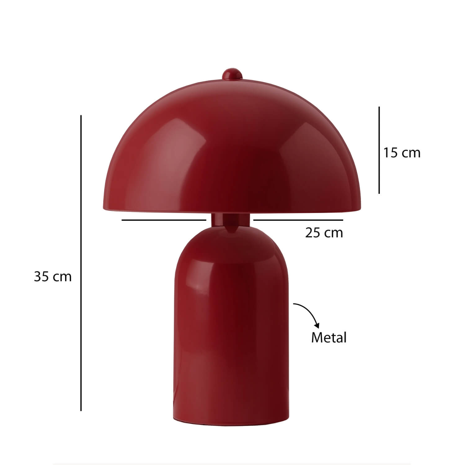 Roma Retro Wine Red Metal Masa Lambası | ByLamp