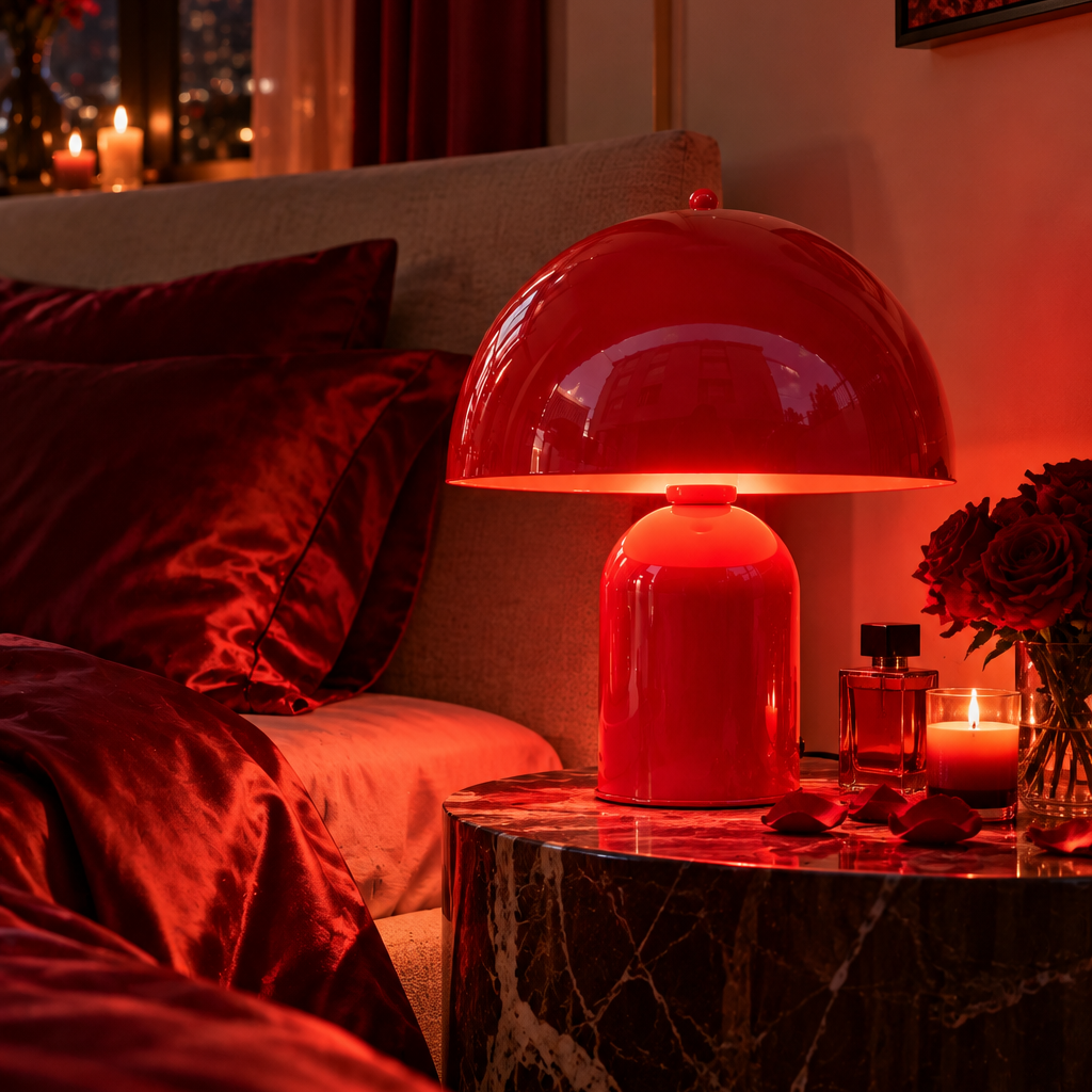 Romantik Gece Lambası Kırmızı Metal | ByLamp