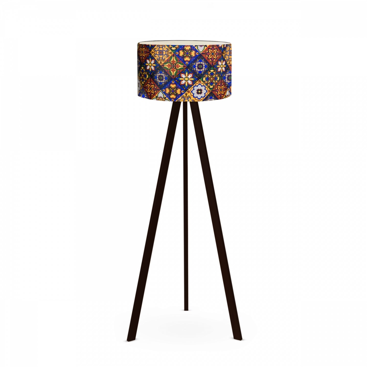 Rustik Desenli Ahşap Üç Ayaklı Lambader | ByLamp