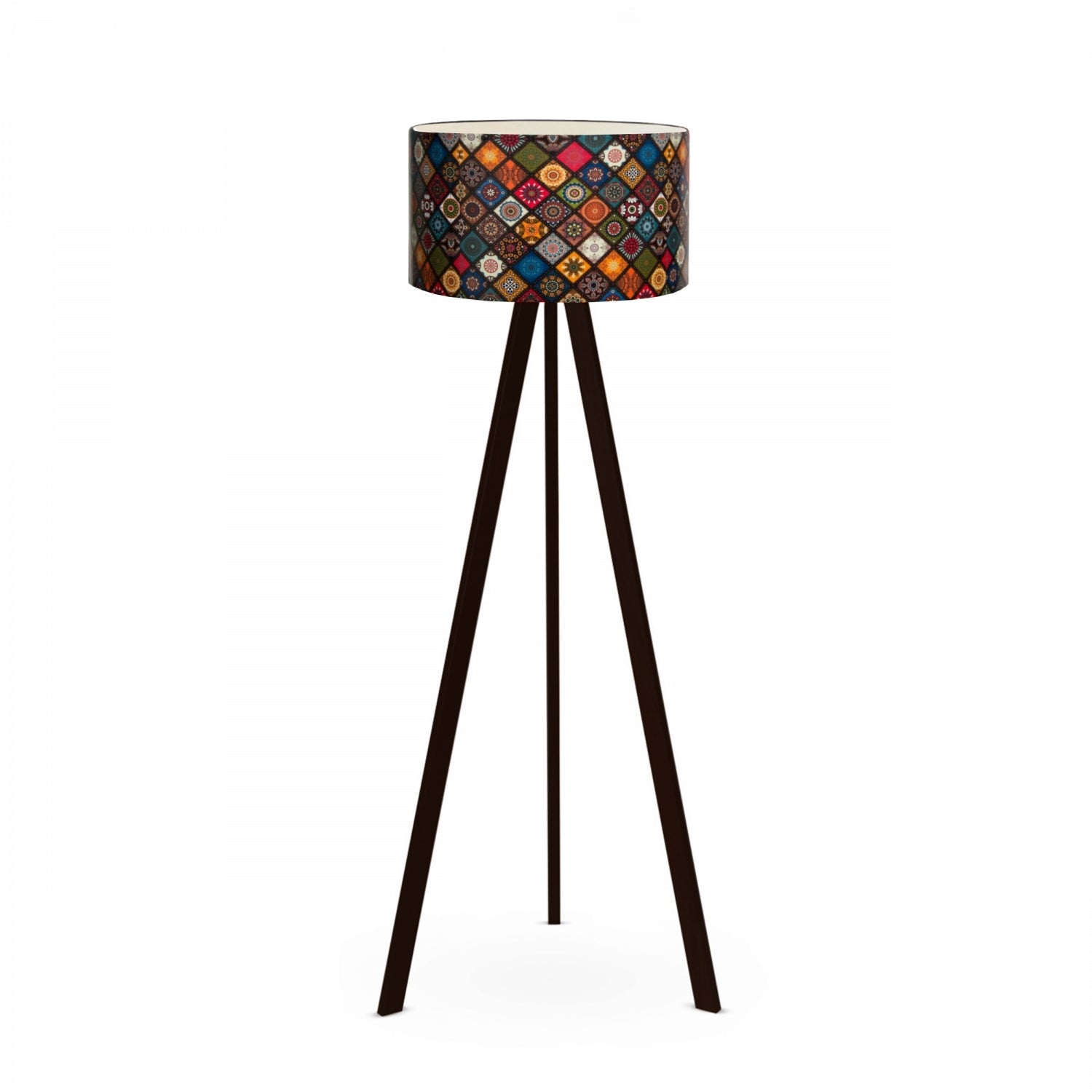 Rustik Desenli Ahşap Üç Ayaklı Lambader | ByLamp
