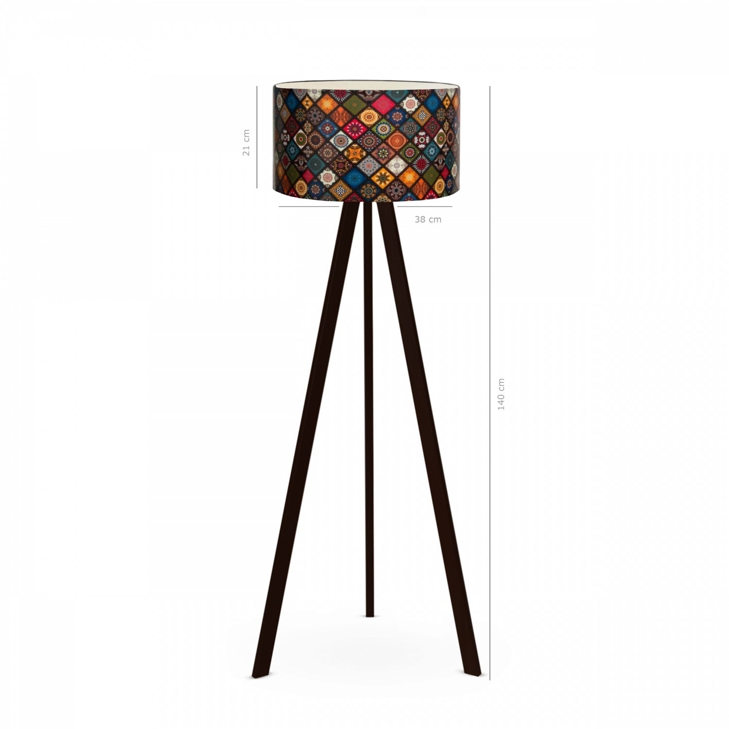 Rustik Desenli Ahşap Üç Ayaklı Lambader | ByLamp