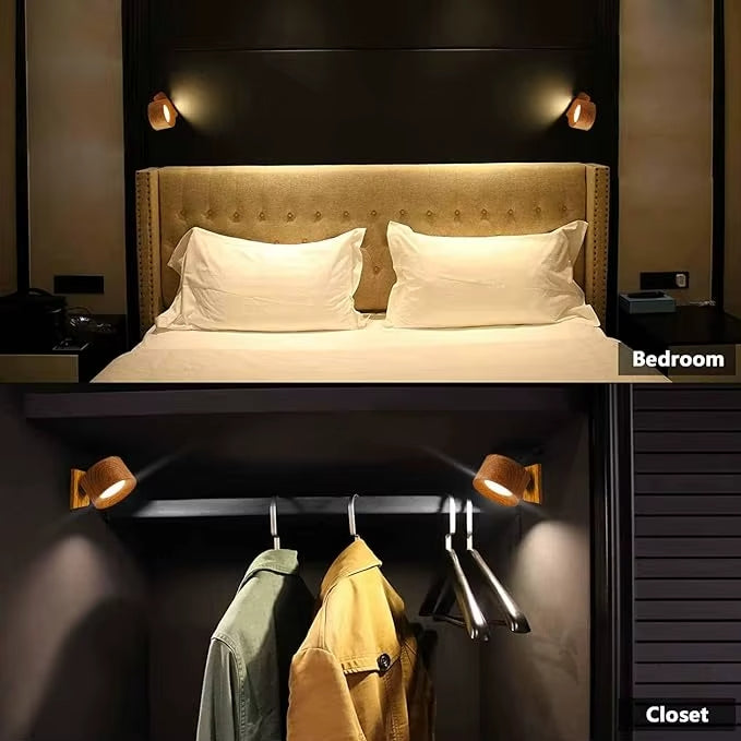 Multi-Colored Remote Control Rechargeable Wall Lamp LED Night Light, 360° Rotatable | ByLamp