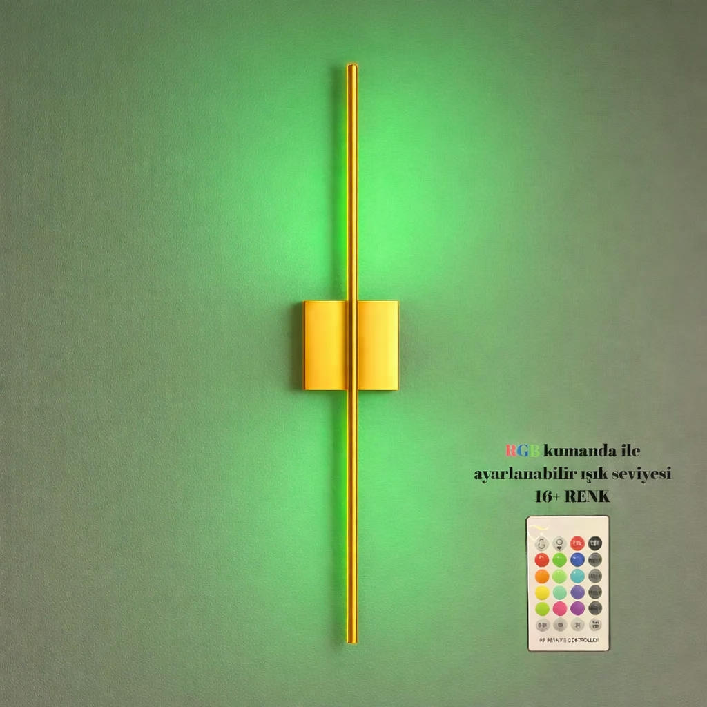 Duvara Yansımalı Şarjlı LED Gold Aplik RGB | ByLamp