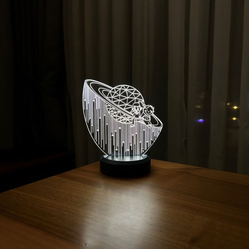 3-dimensional Satun Girl & Male Led Lamp