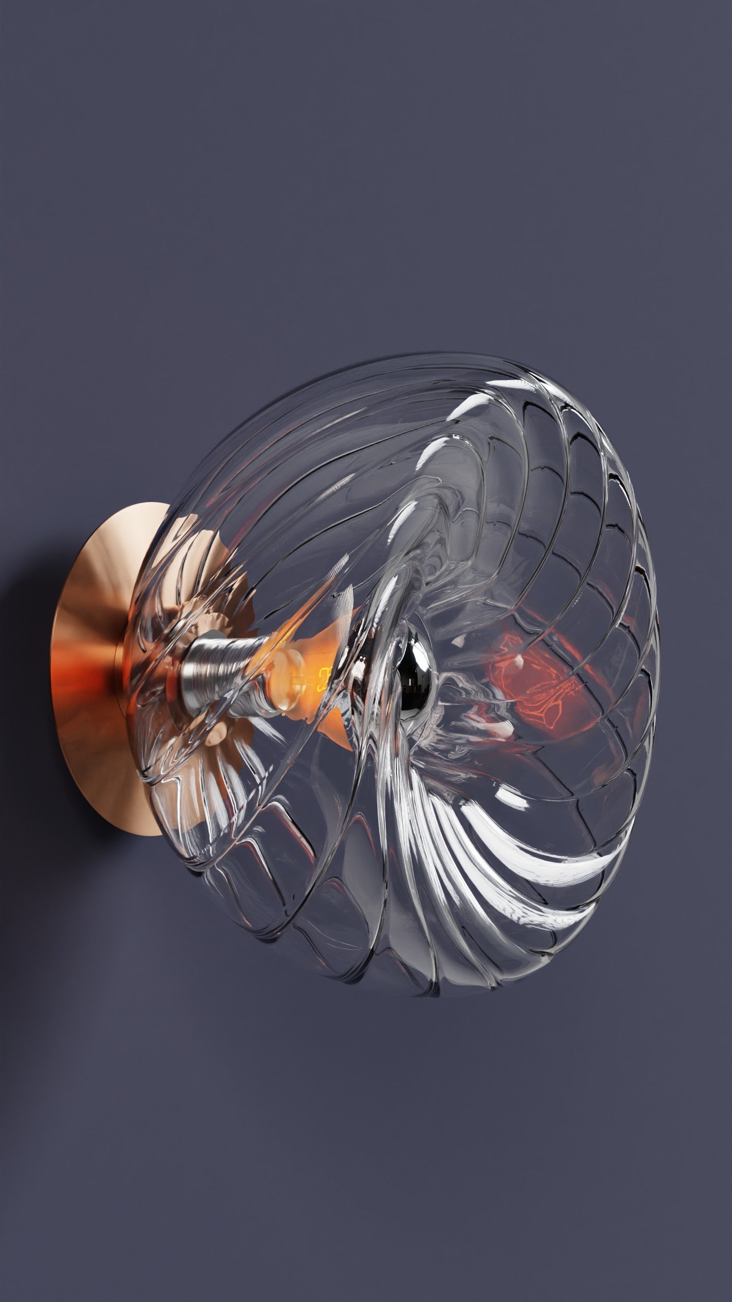 Dönence Şeffaf Cam Aplik Duvar Aydınlatma | ByLamp