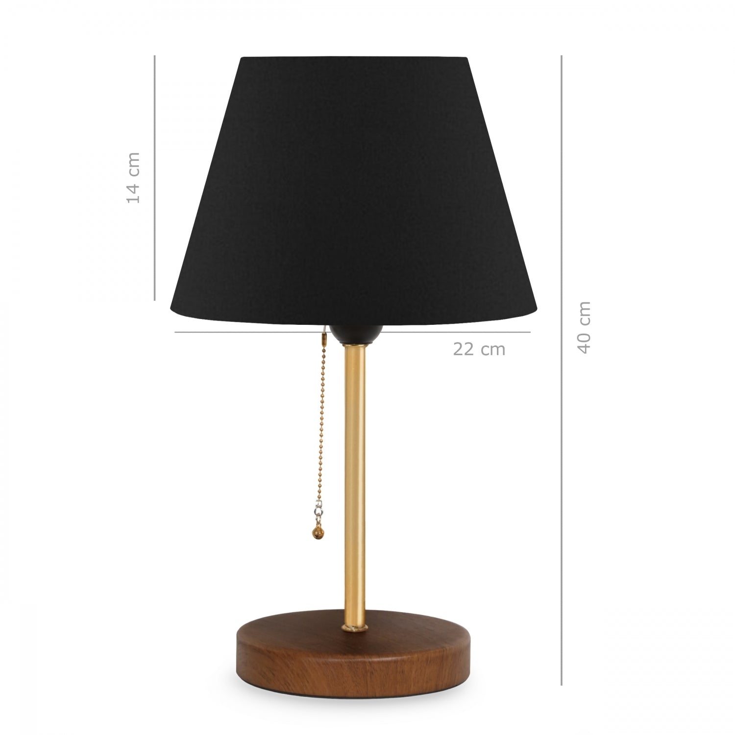 Sera Ahşap Ayaklı Siyah Başlıklı Abajur Masa Lambası | ByLamp