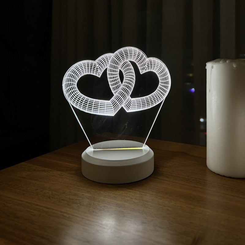 3D Two Heart Gift Led Lamp