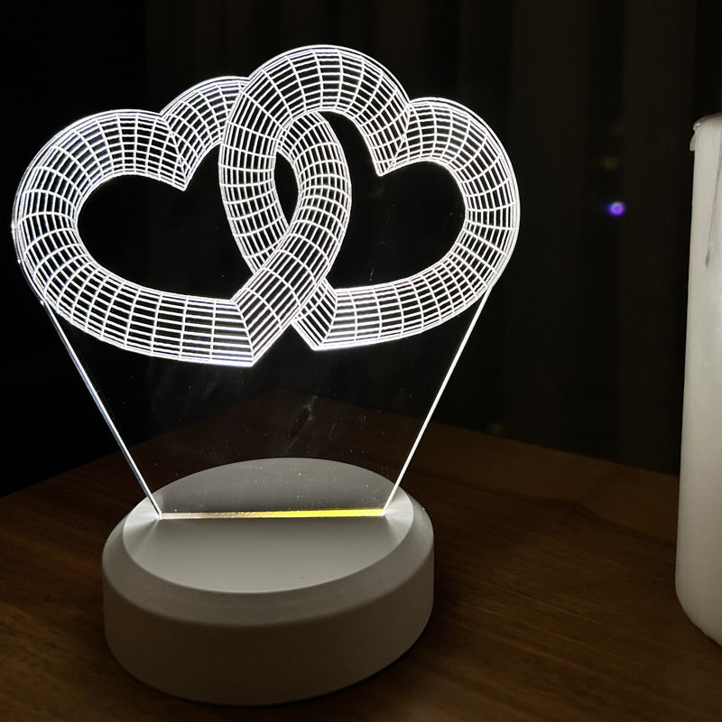 3D Two Heart Gift Led Lamp