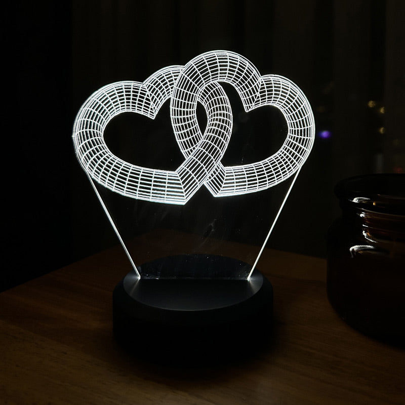 3D Two Heart Gift Led Lamp