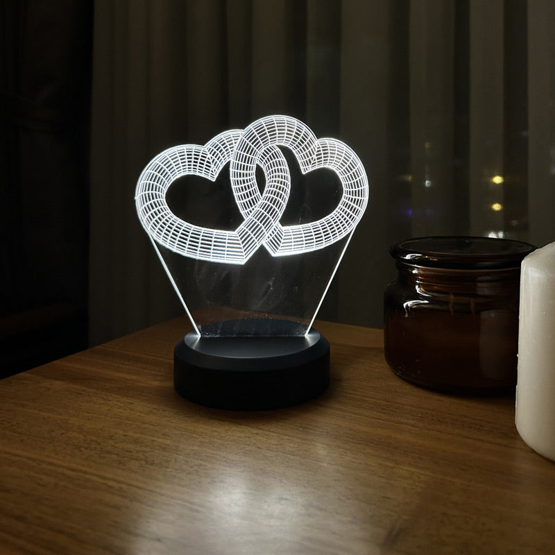 3D Two Heart Gift Led Lamp