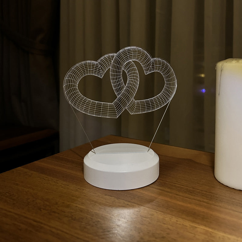3D Two Heart Gift Led Lamp