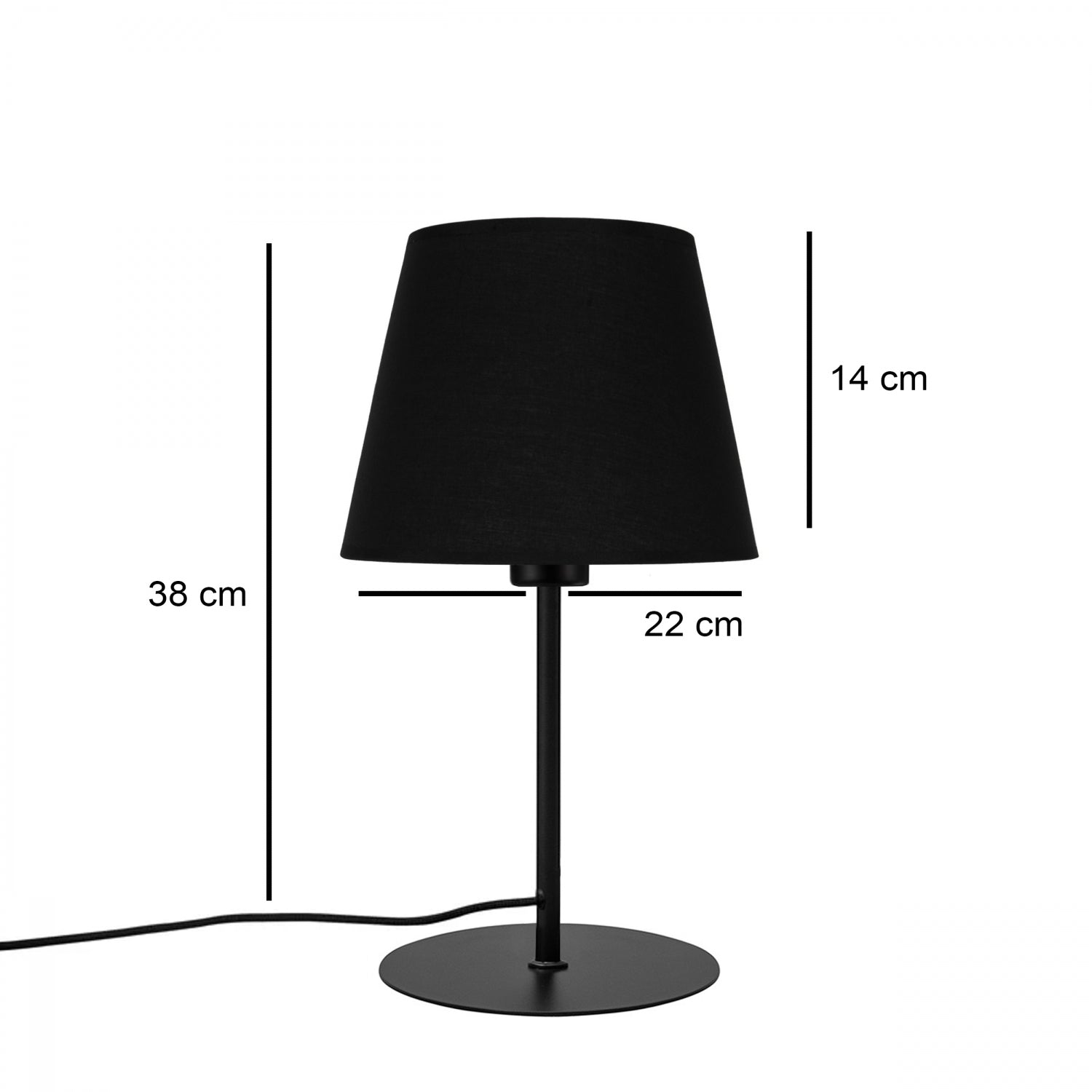 Shady Kumaş Başlıklı Metal Abajur Masa Lambası