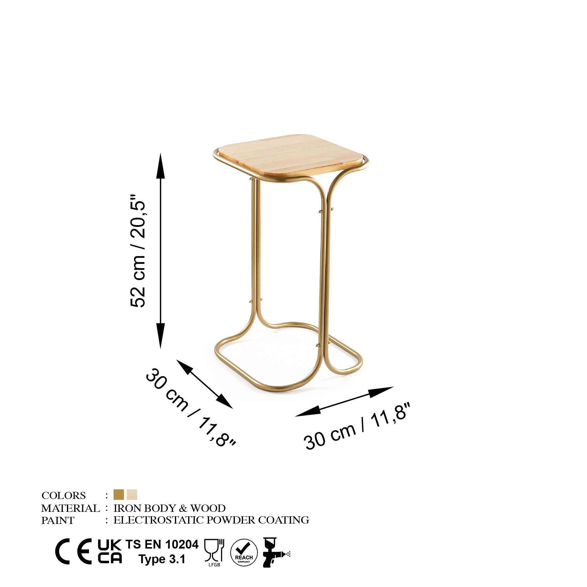 SHB-001-C Dekoratif Ahşap Metal Sehpa | ByLamp
