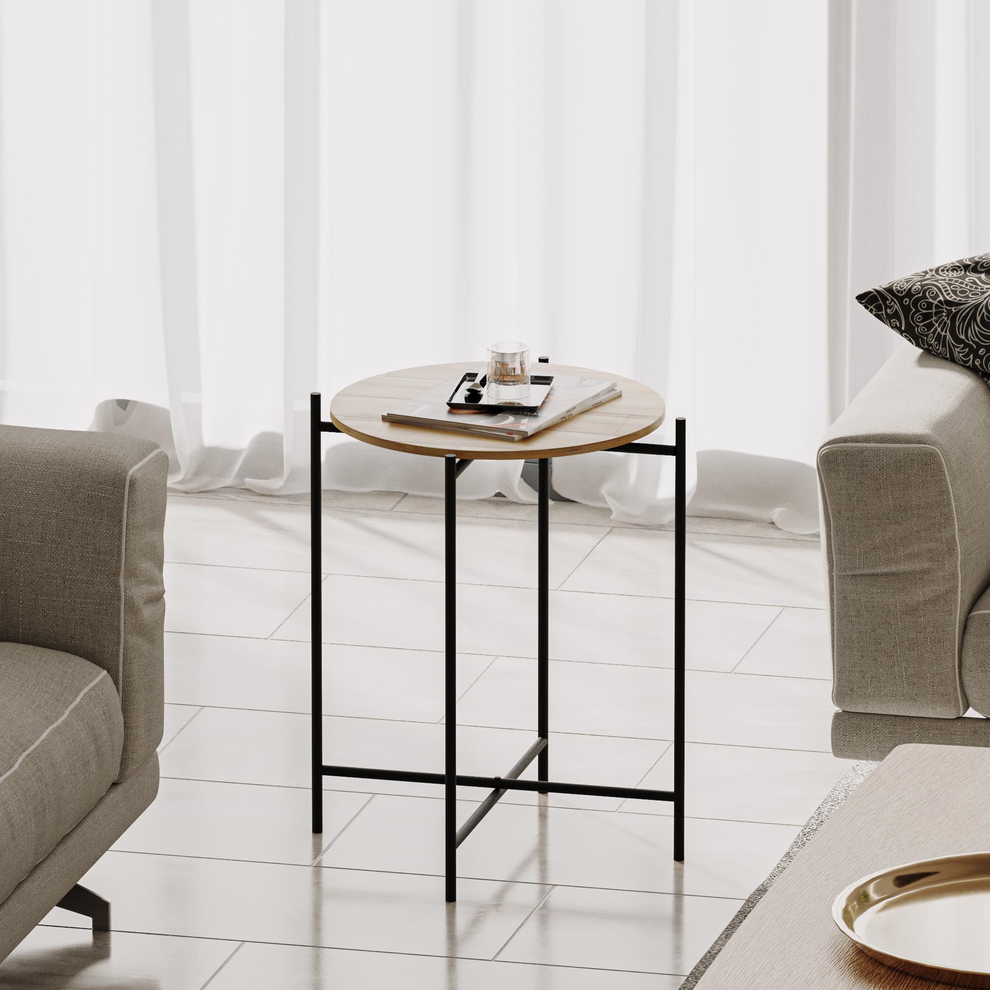 SHB-004 Dekoratif Ahşap Metal Sehpa | ByLamp