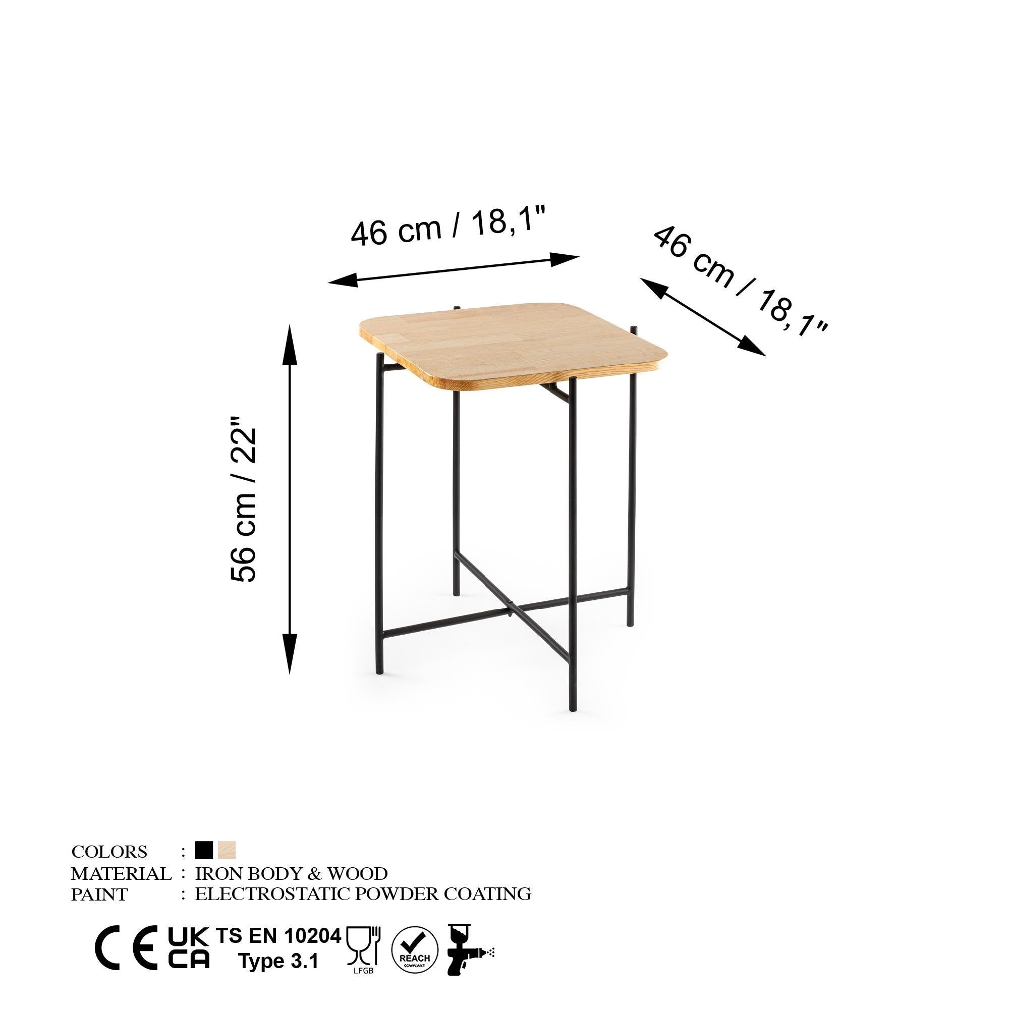 SHB-005 Dekoratif Ahşap Metal Sehpa | ByLamp