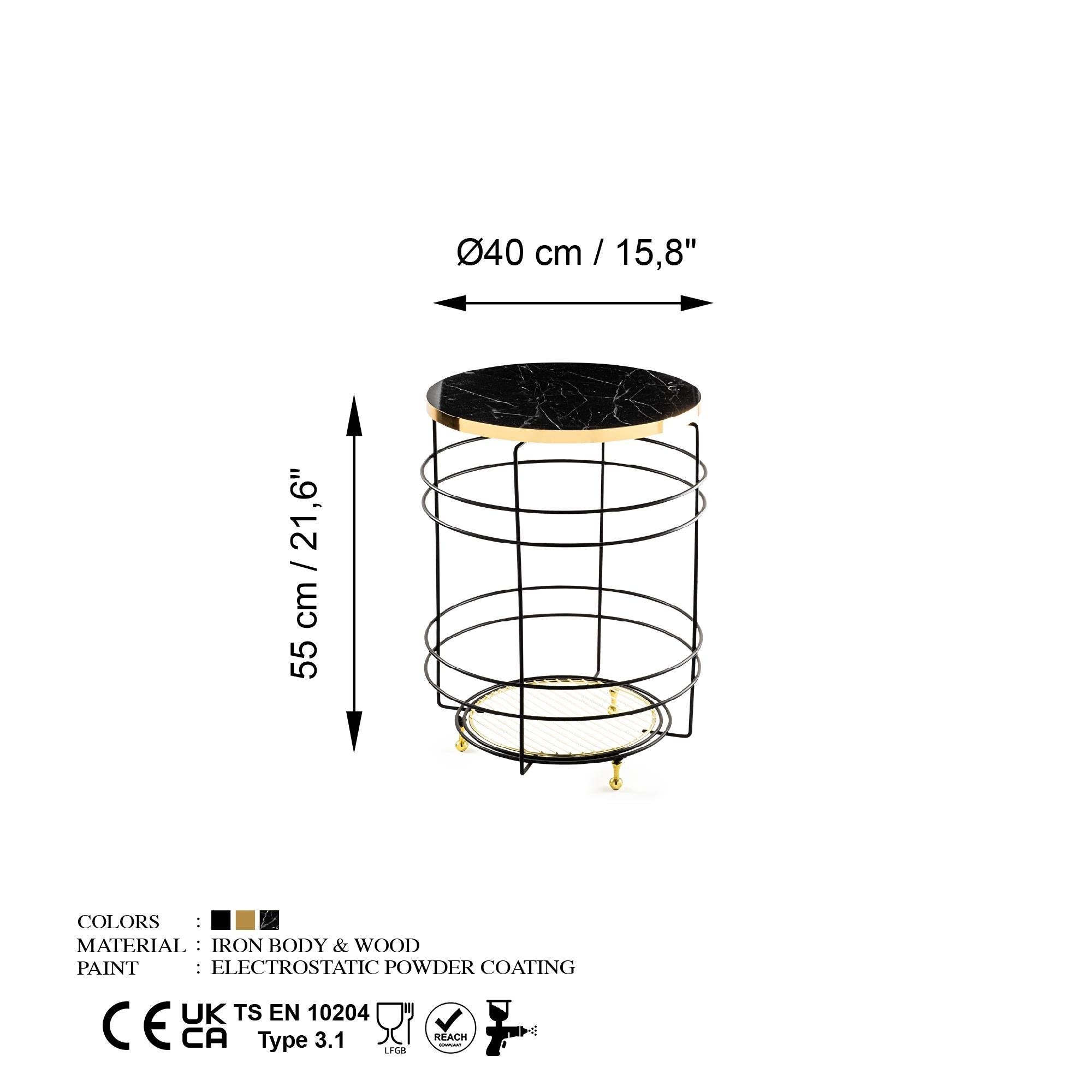 SHB-006 Dekoratif Ahşap Metal Sehpa | ByLamp