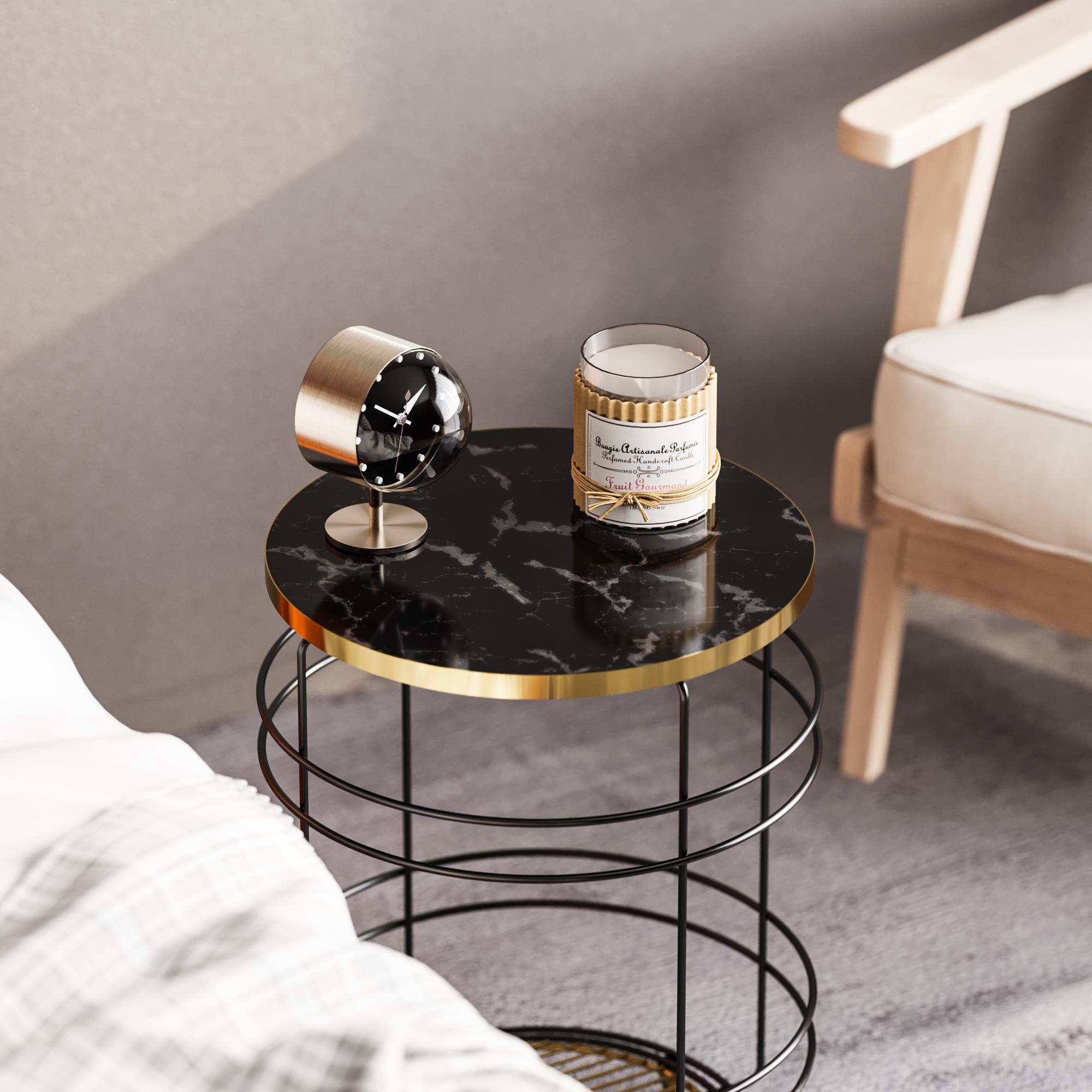 SHB-006 Dekoratif Ahşap Metal Sehpa | ByLamp