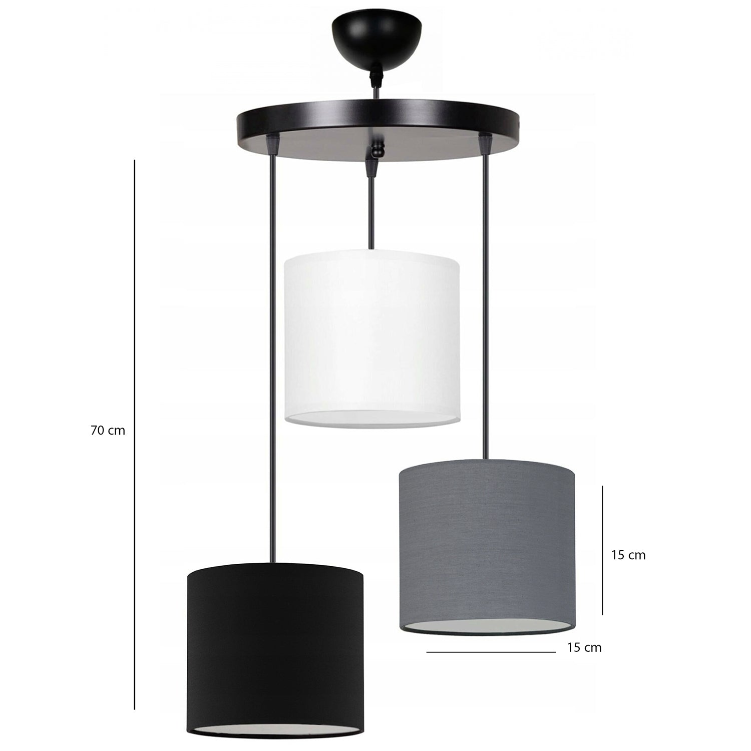 Sveto Fabric 3-piece Lampshade Pendant Lighting | ByLamp