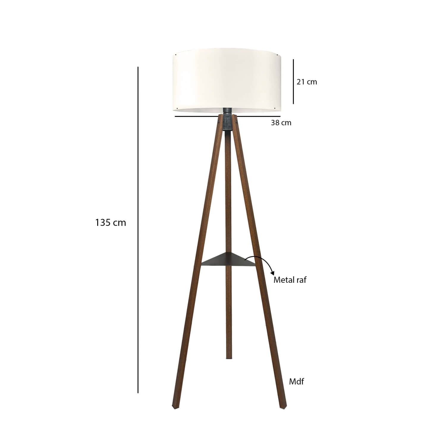 Tripod Raflı Basic Lambader | ByLamp