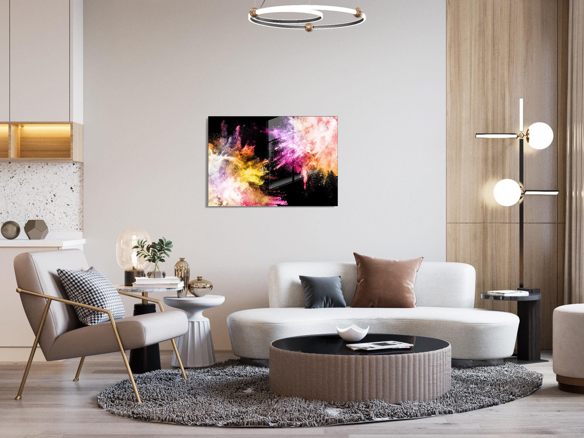 UV-005 Baskılı Cam Dikdörtgen Duvar Tablosu | ByLamp