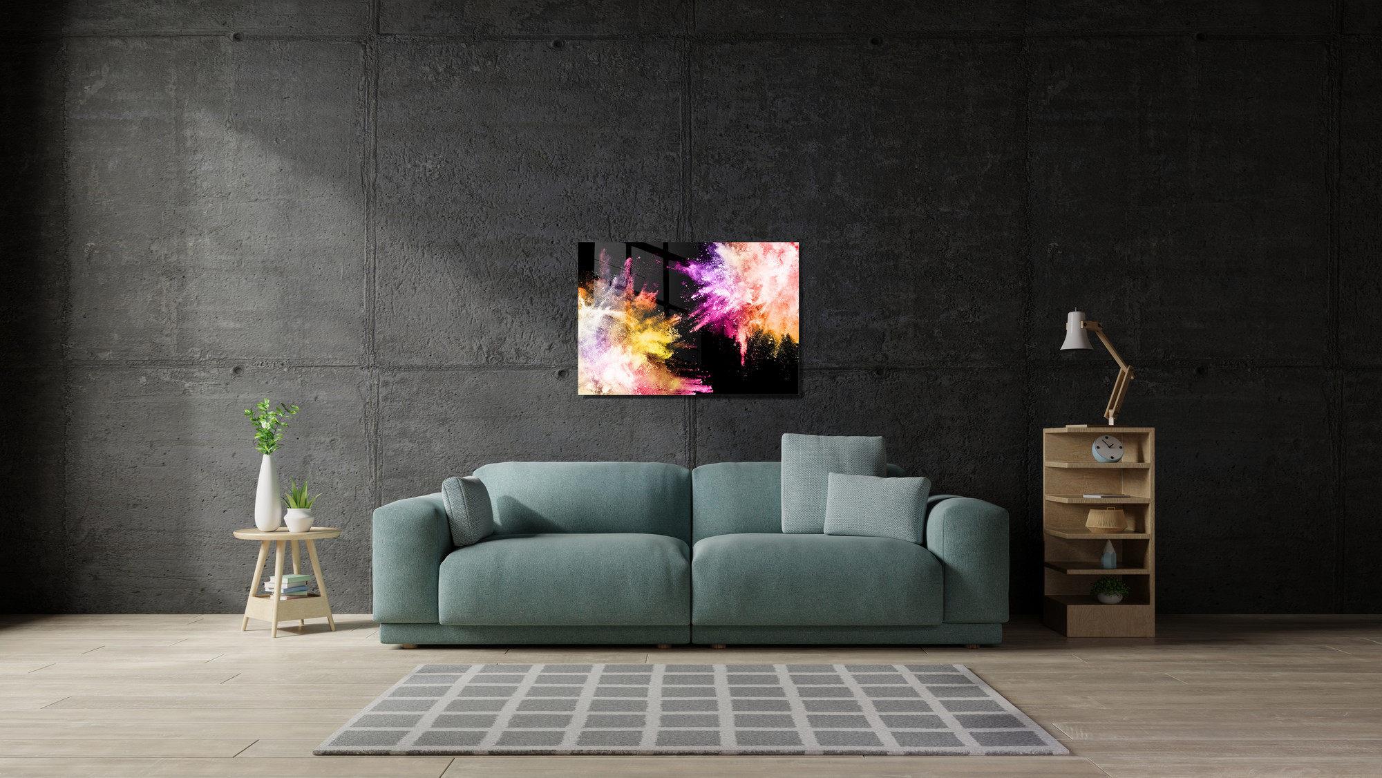 UV-005 Baskılı Cam Dikdörtgen Duvar Tablosu | ByLamp