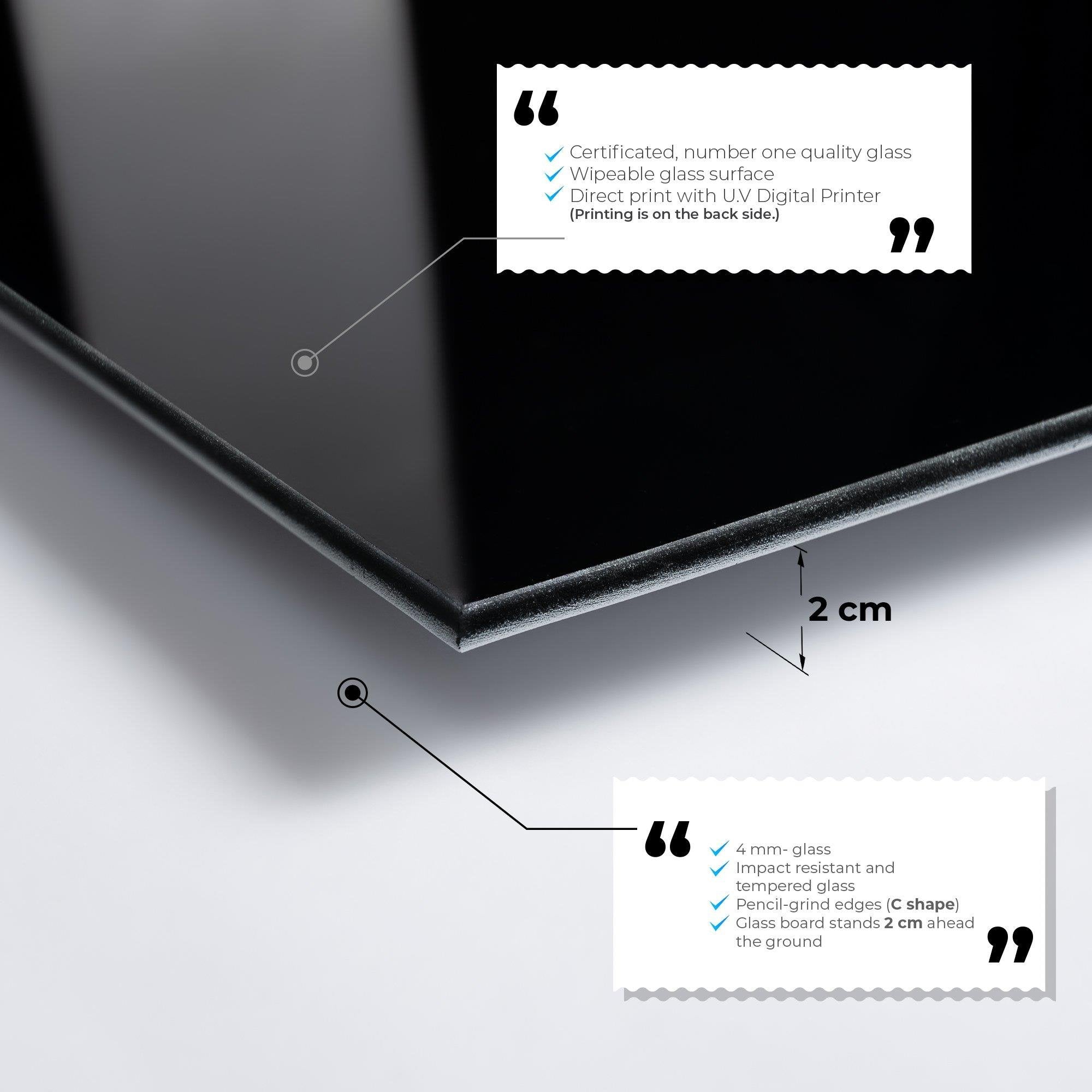 UV-036 Baskılı Cam Dikdörtgen Duvar Tablosu | ByLamp