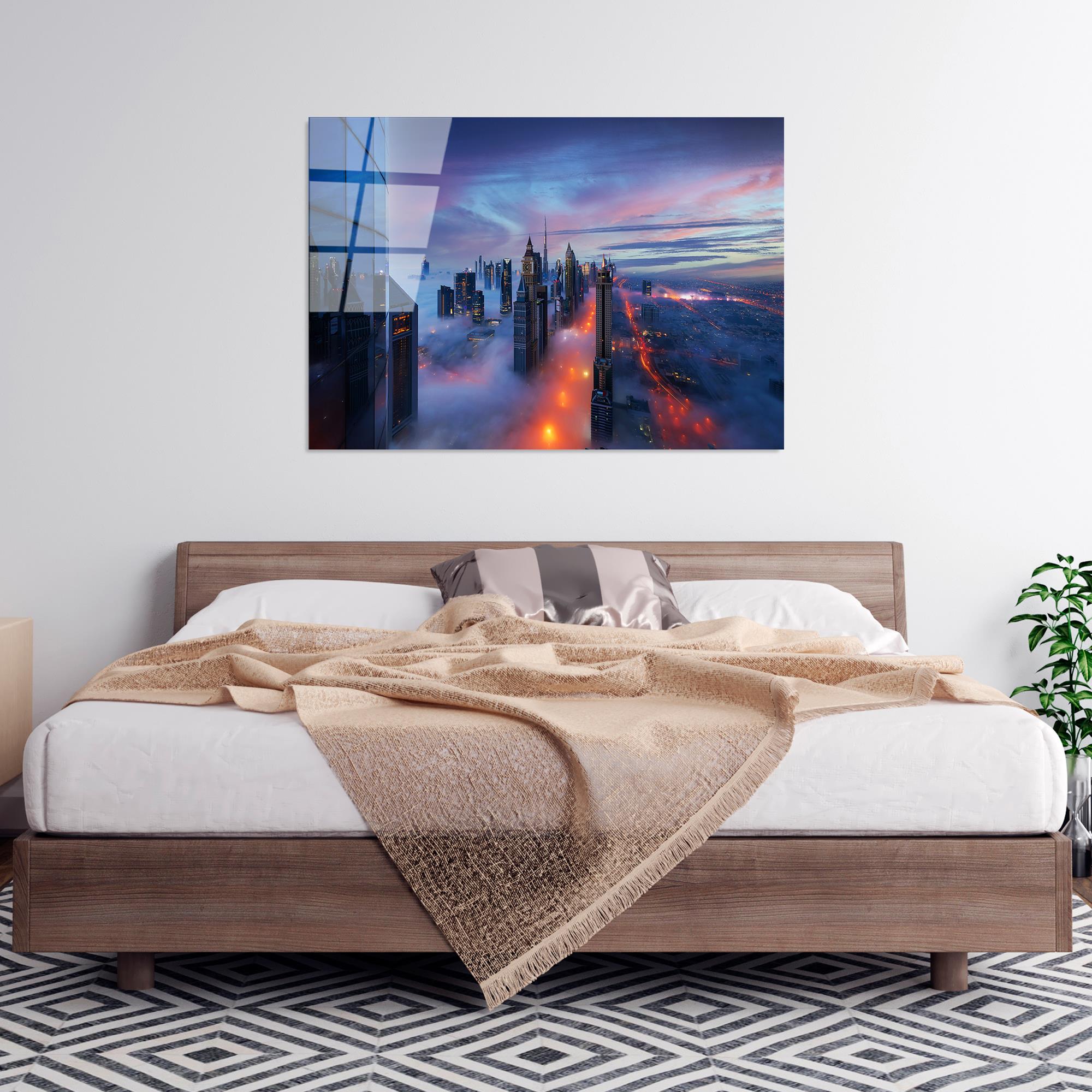 UV-045 Baskılı Cam Dikdörtgen Duvar Tablosu | ByLamp