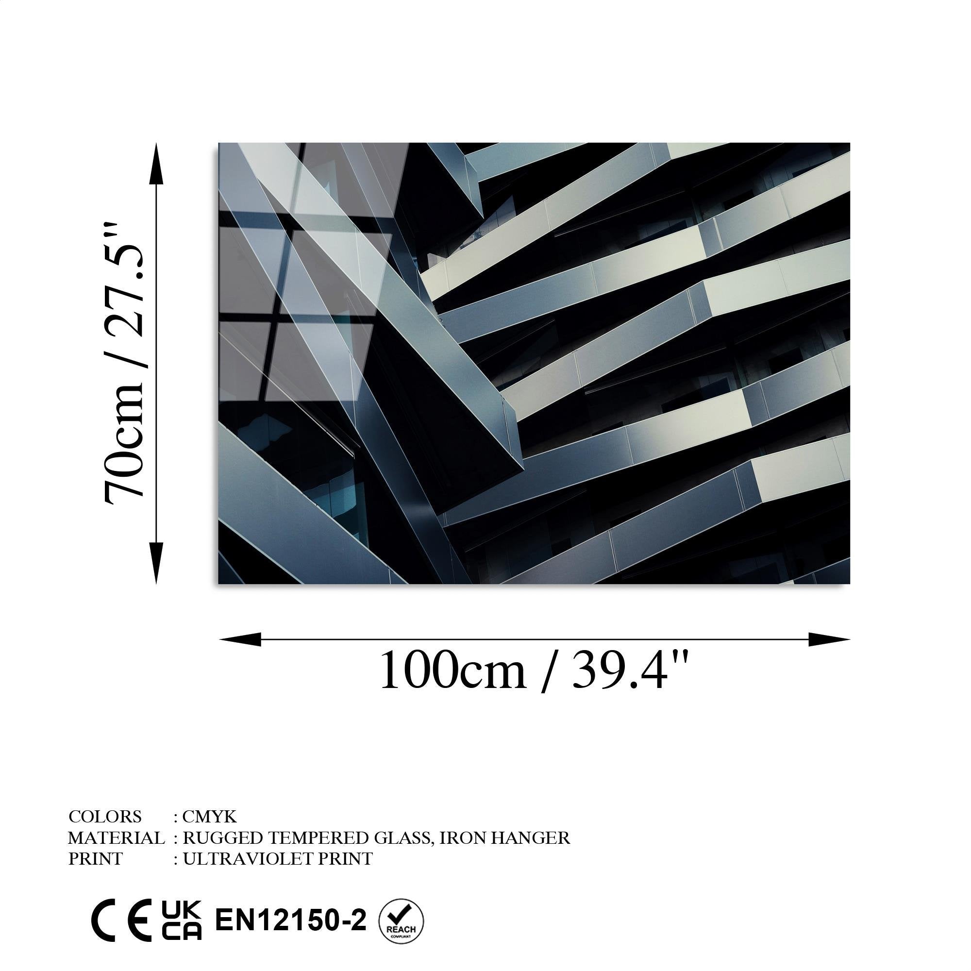 UV-048 Baskılı Cam Dikdörtgen Duvar Tablosu | ByLamp