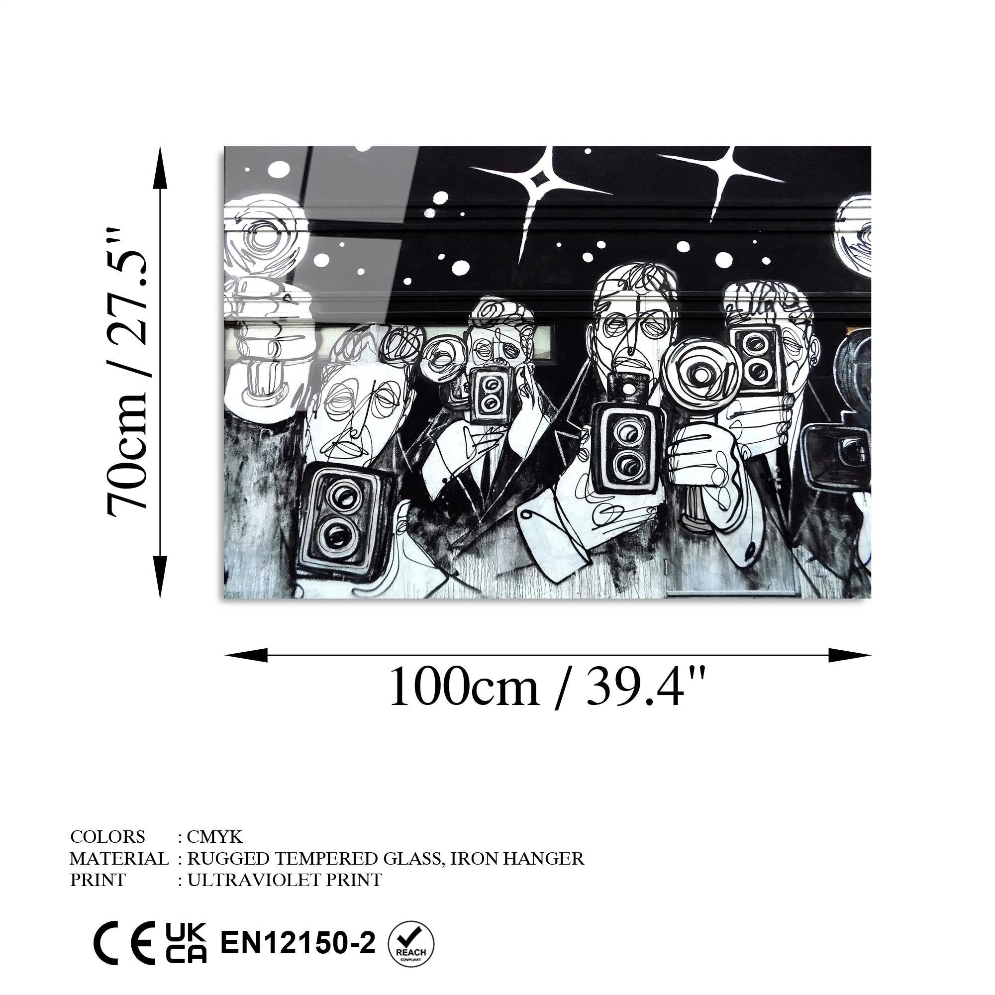 UV-051 Baskılı Cam Dikdörtgen Duvar Tablosu | ByLamp