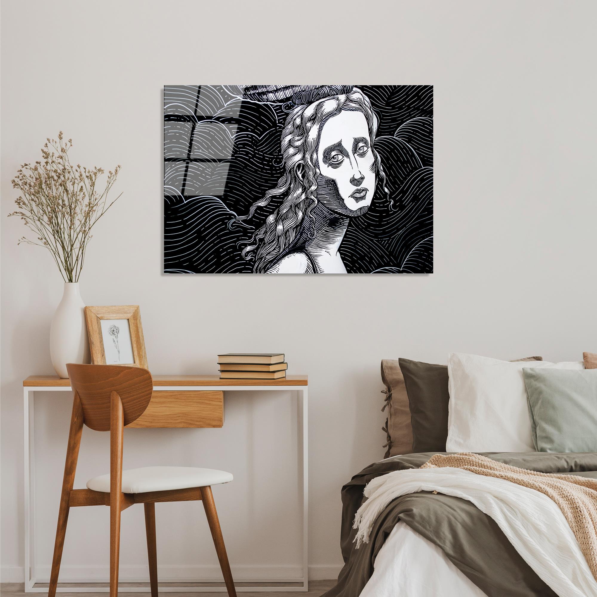 UV-054 Baskılı Cam Dikdörtgen Duvar Tablosu | ByLamp