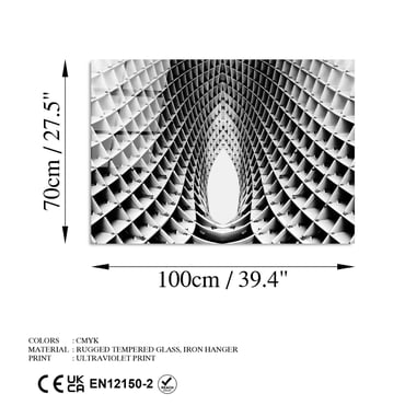 UV-056 Baskılı Cam Dikdörtgen Duvar Tablosu | ByLamp