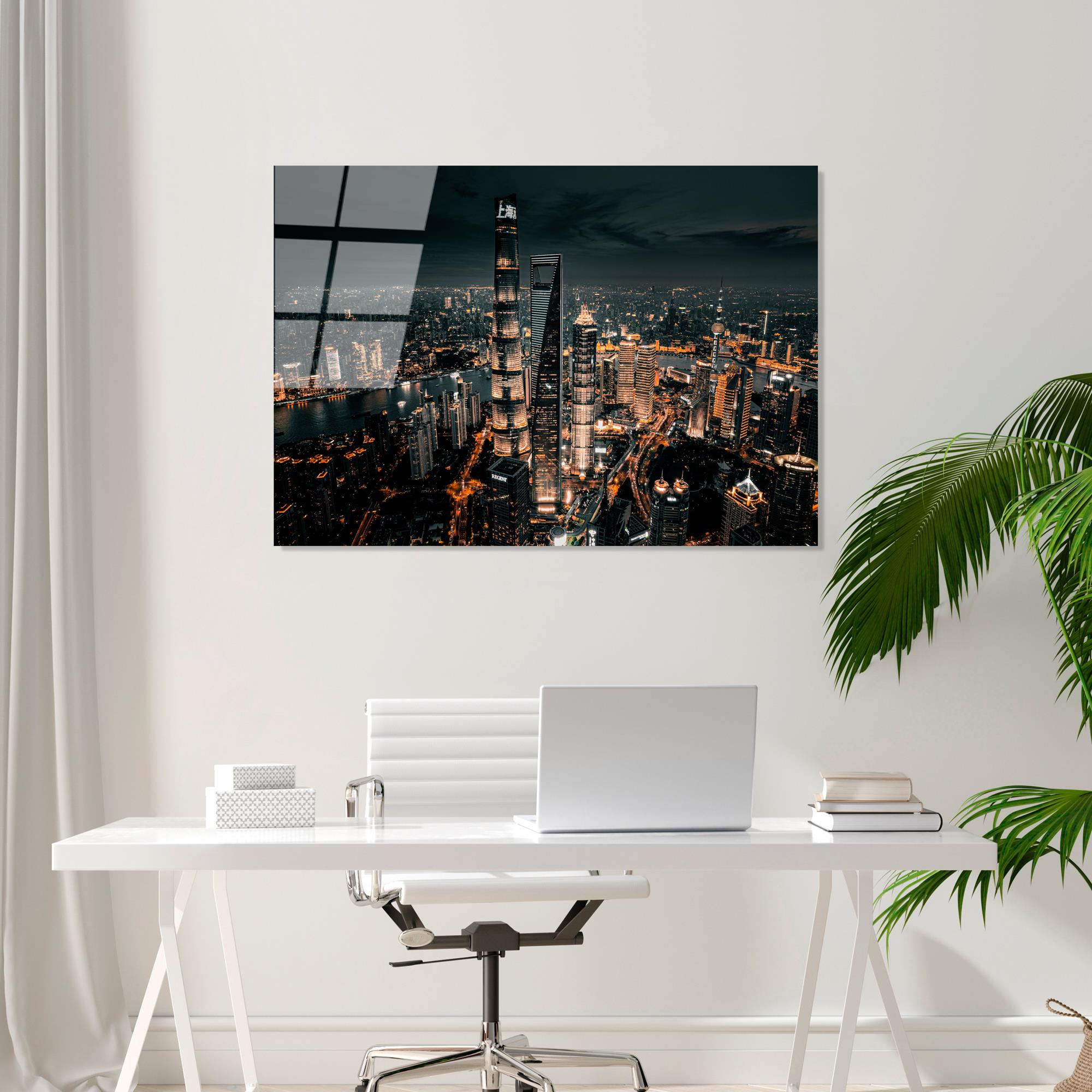 UV-058 Baskılı Cam Dikdörtgen Duvar Tablosu | ByLamp