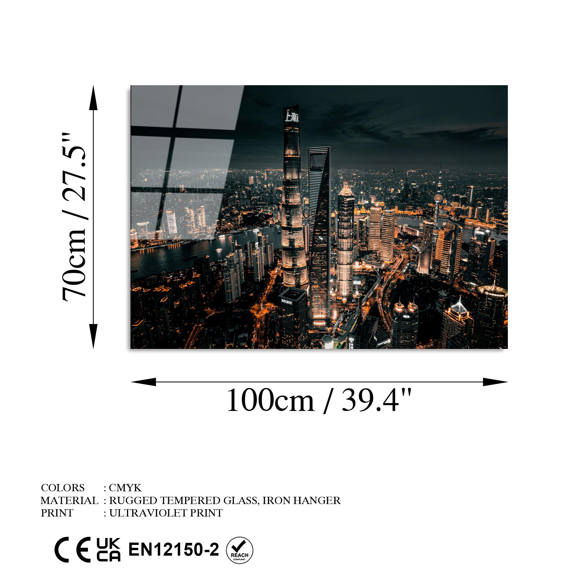 UV-058 Baskılı Cam Dikdörtgen Duvar Tablosu | ByLamp