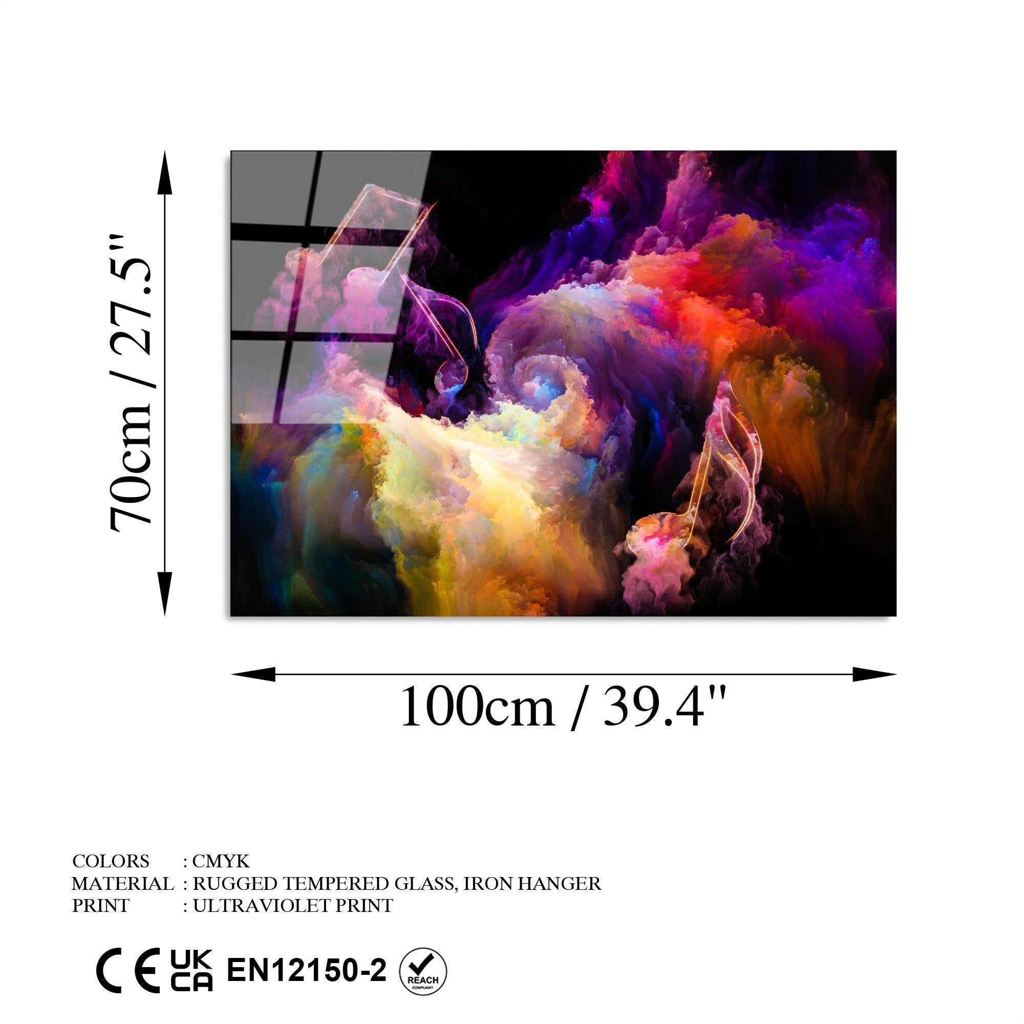 UV-060 Baskılı Cam Dikdörtgen Duvar Tablosu | ByLamp