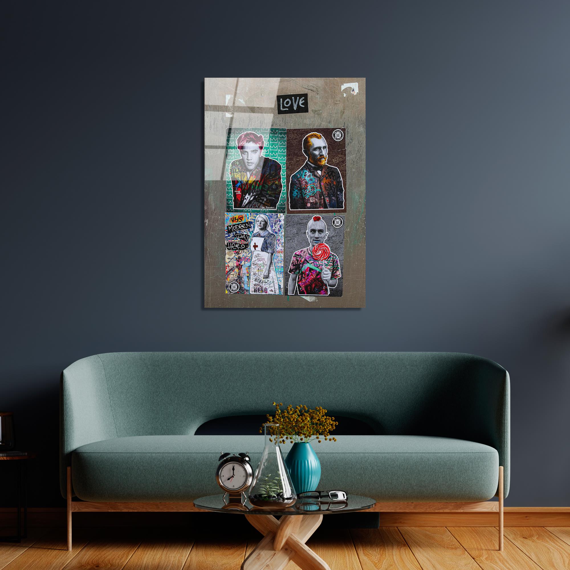 UV-075 Baskılı Cam Dikdörtgen Duvar Tablosu | ByLamp