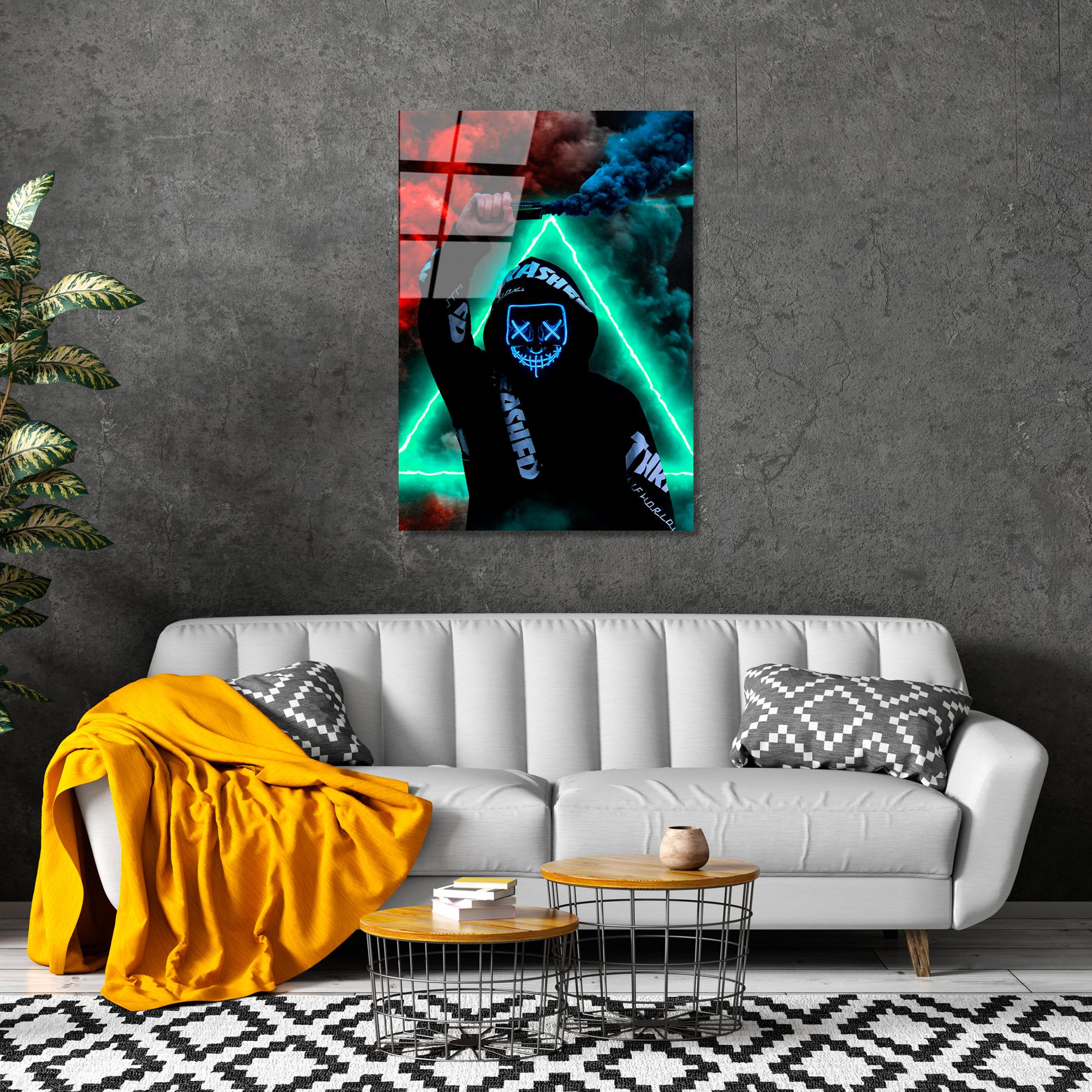 UV-076 Baskılı Cam Dikdörtgen Duvar Tablosu | ByLamp