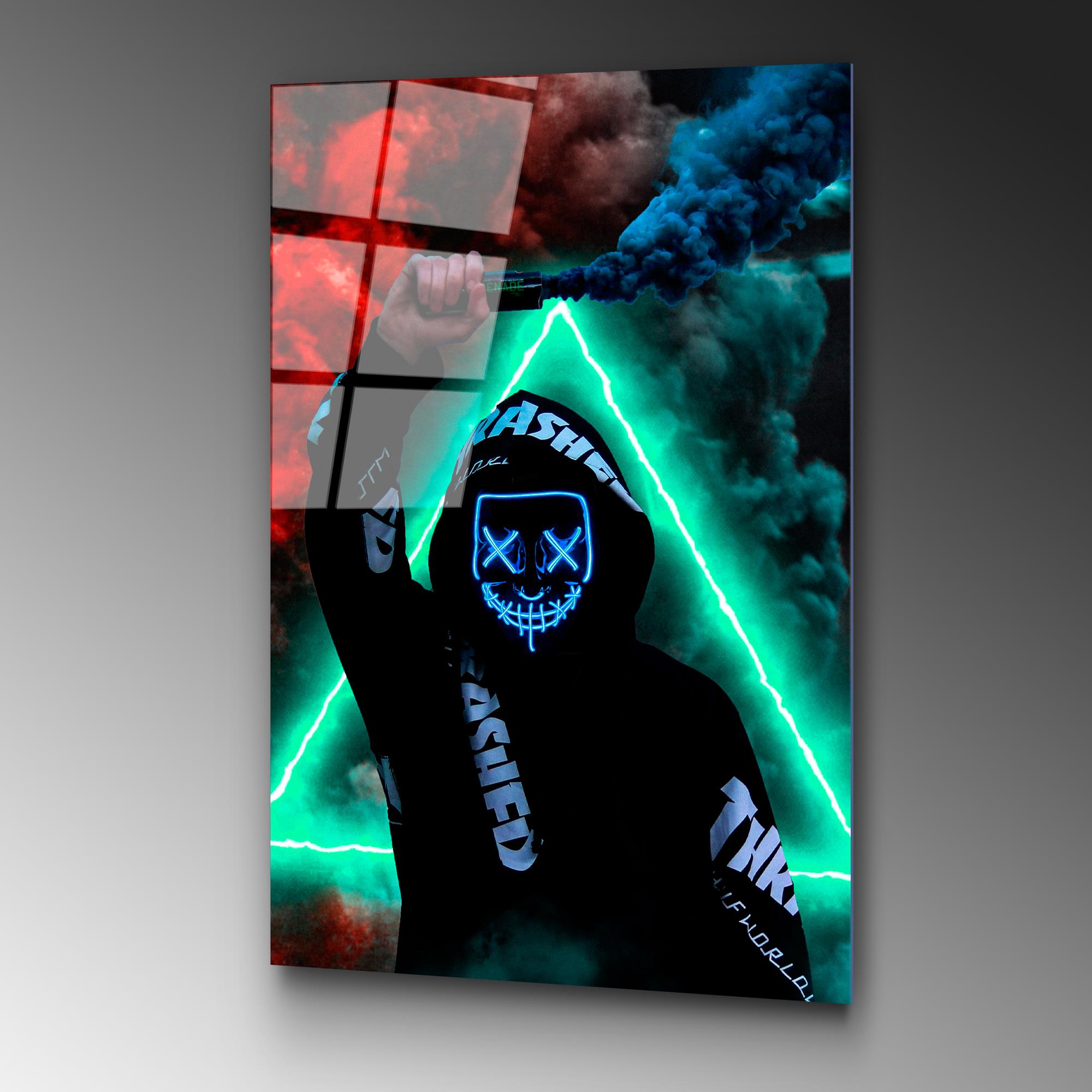 UV-076 Baskılı Cam Dikdörtgen Duvar Tablosu | ByLamp