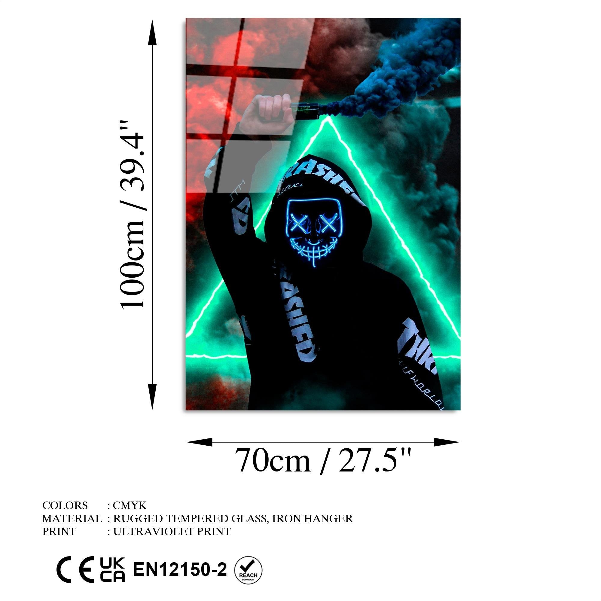 UV-076 Baskılı Cam Dikdörtgen Duvar Tablosu | ByLamp