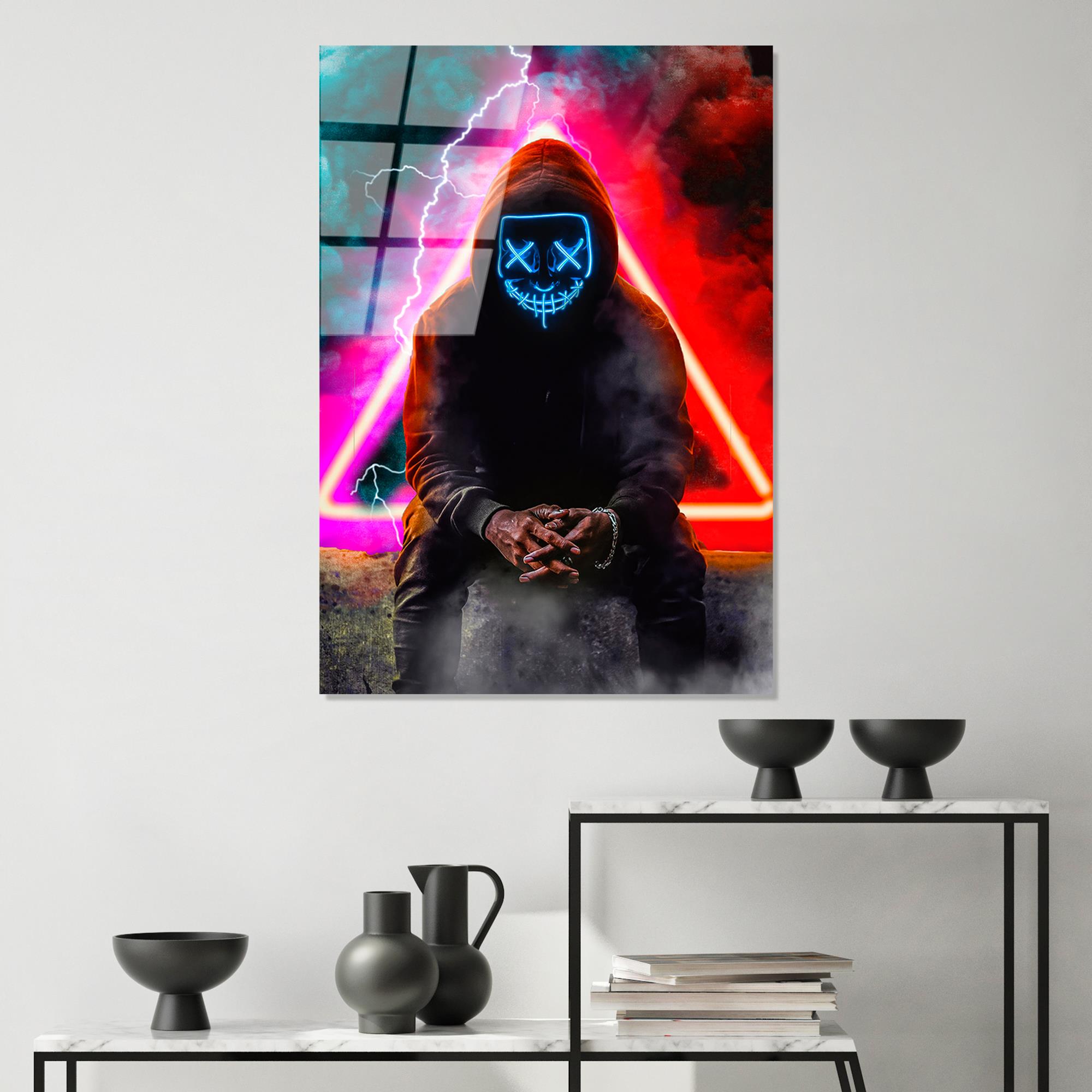 UV-077 Baskılı Cam Dikdörtgen Duvar Tablosu | ByLamp