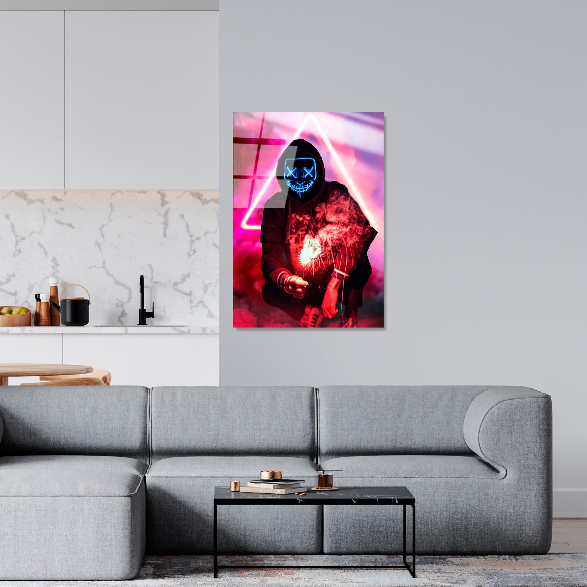 UV-078 Baskılı Cam Dikdörtgen Duvar Tablosu | ByLamp