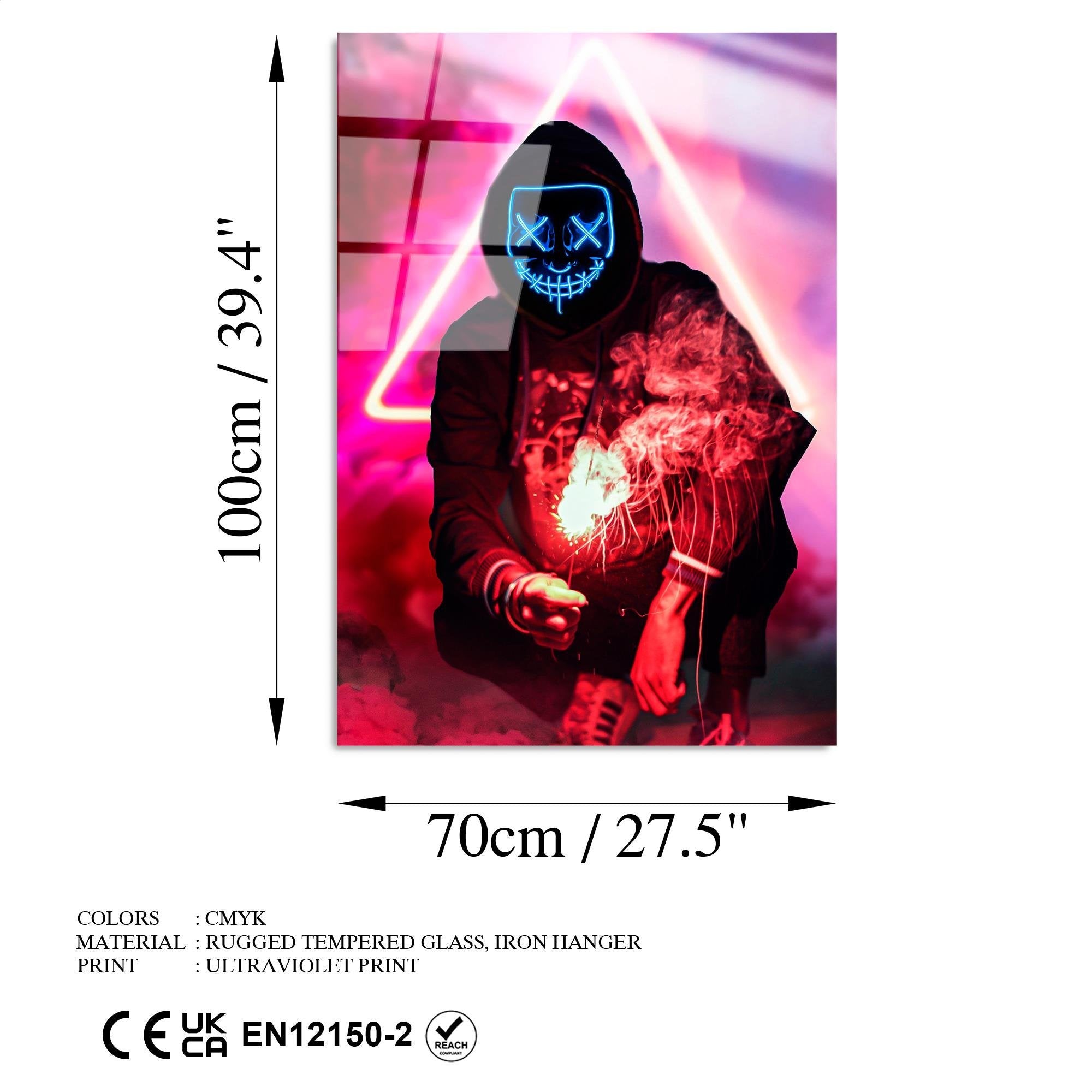 UV-078 Baskılı Cam Dikdörtgen Duvar Tablosu | ByLamp