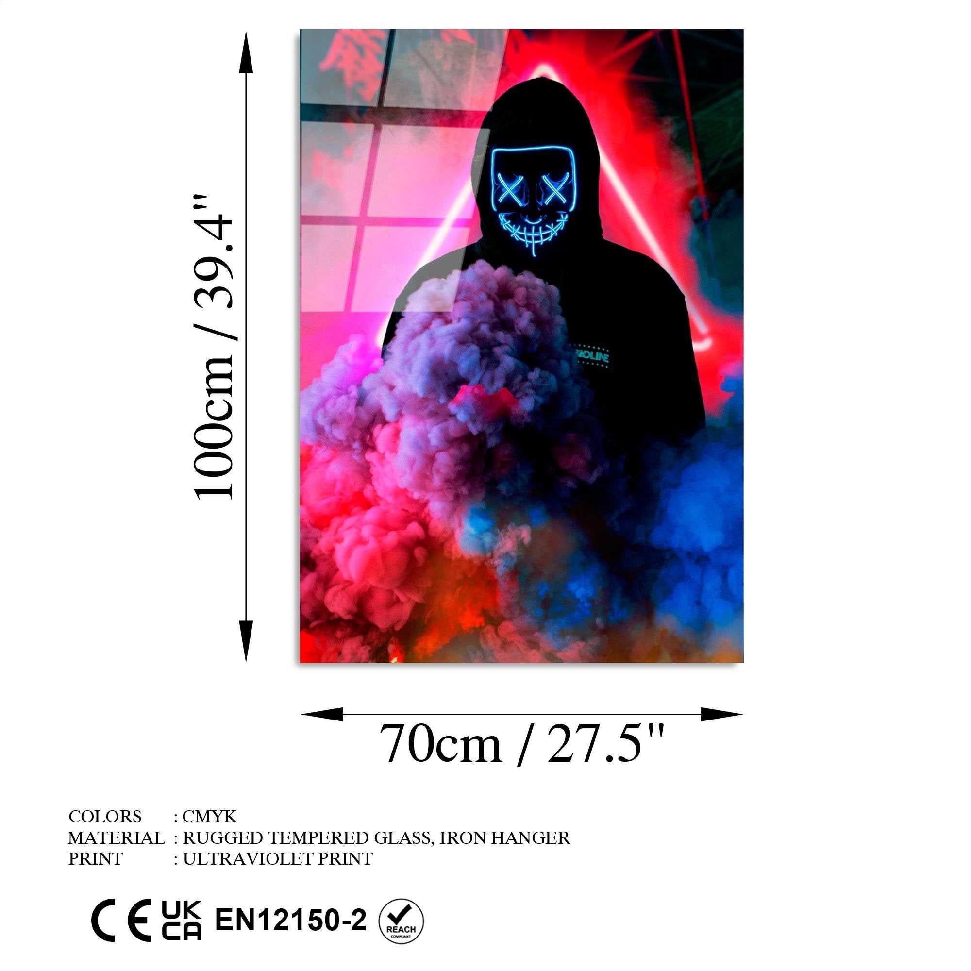 UV-080 Baskılı Cam Dikdörtgen Duvar Tablosu | ByLamp