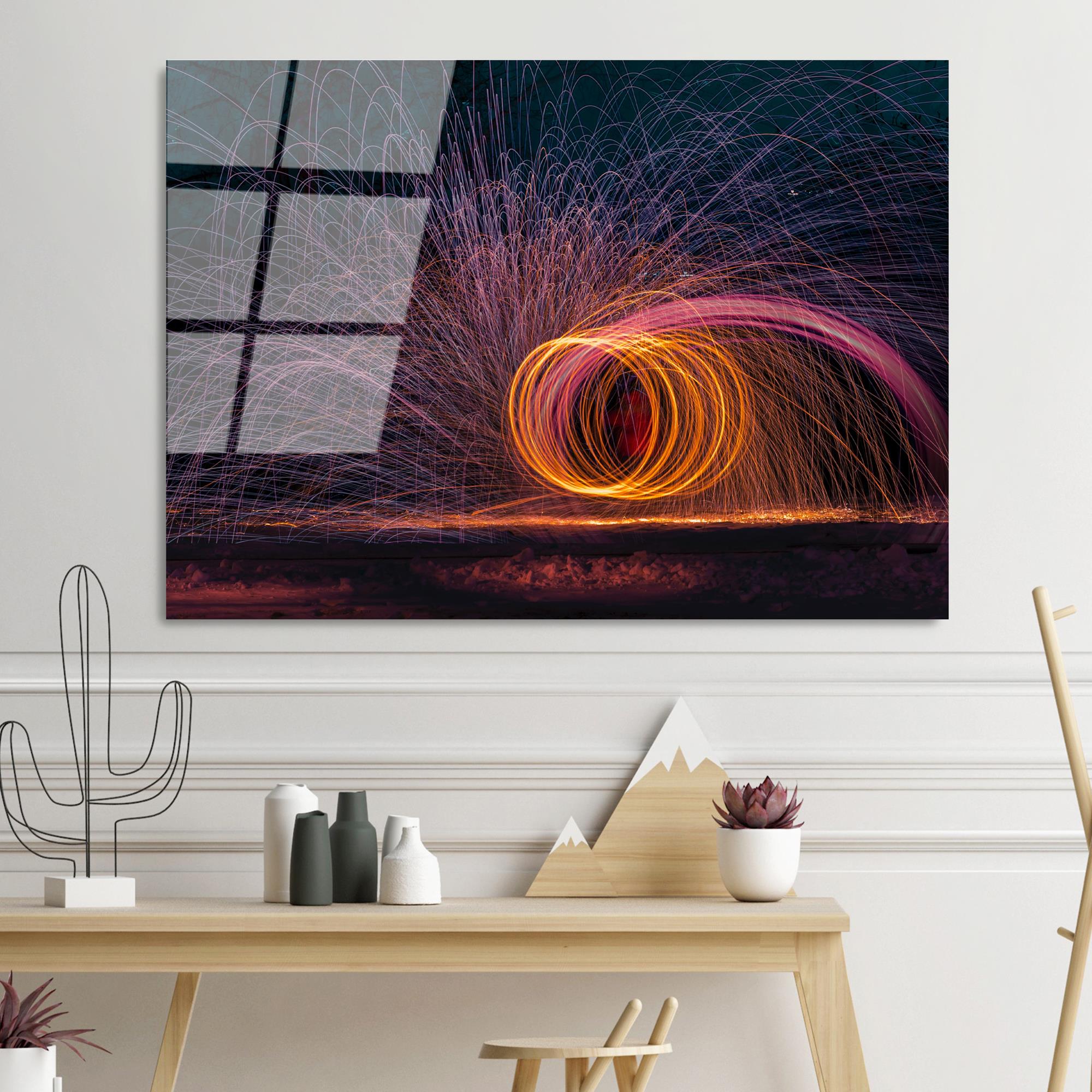 UV-091 Baskılı Cam Dikdörtgen Duvar Tablosu | ByLamp