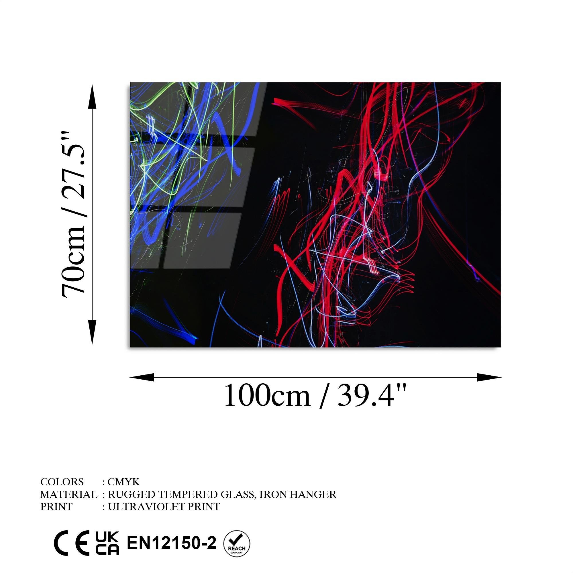 UV-092 Baskılı Cam Dikdörtgen Duvar Tablosu | ByLamp
