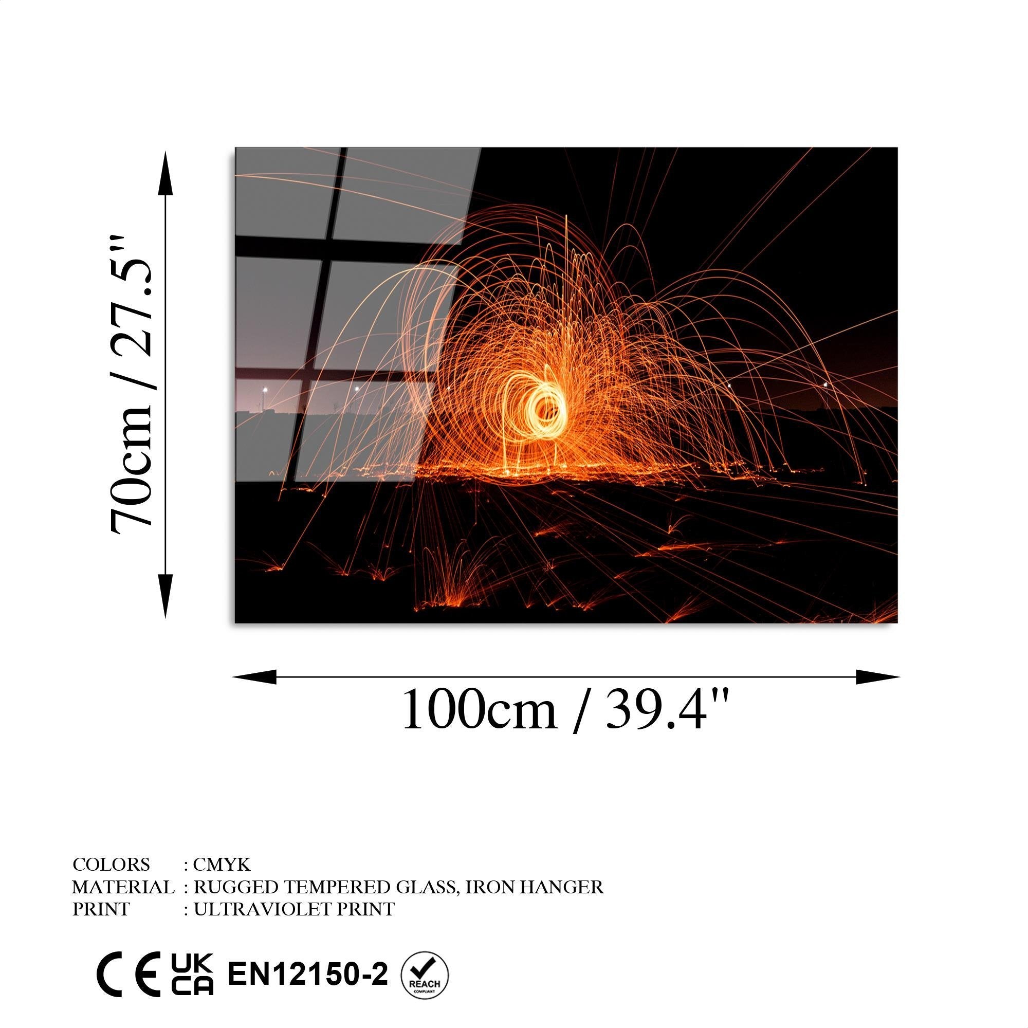 UV-093 Baskılı Cam Dikdörtgen Duvar Tablosu | ByLamp